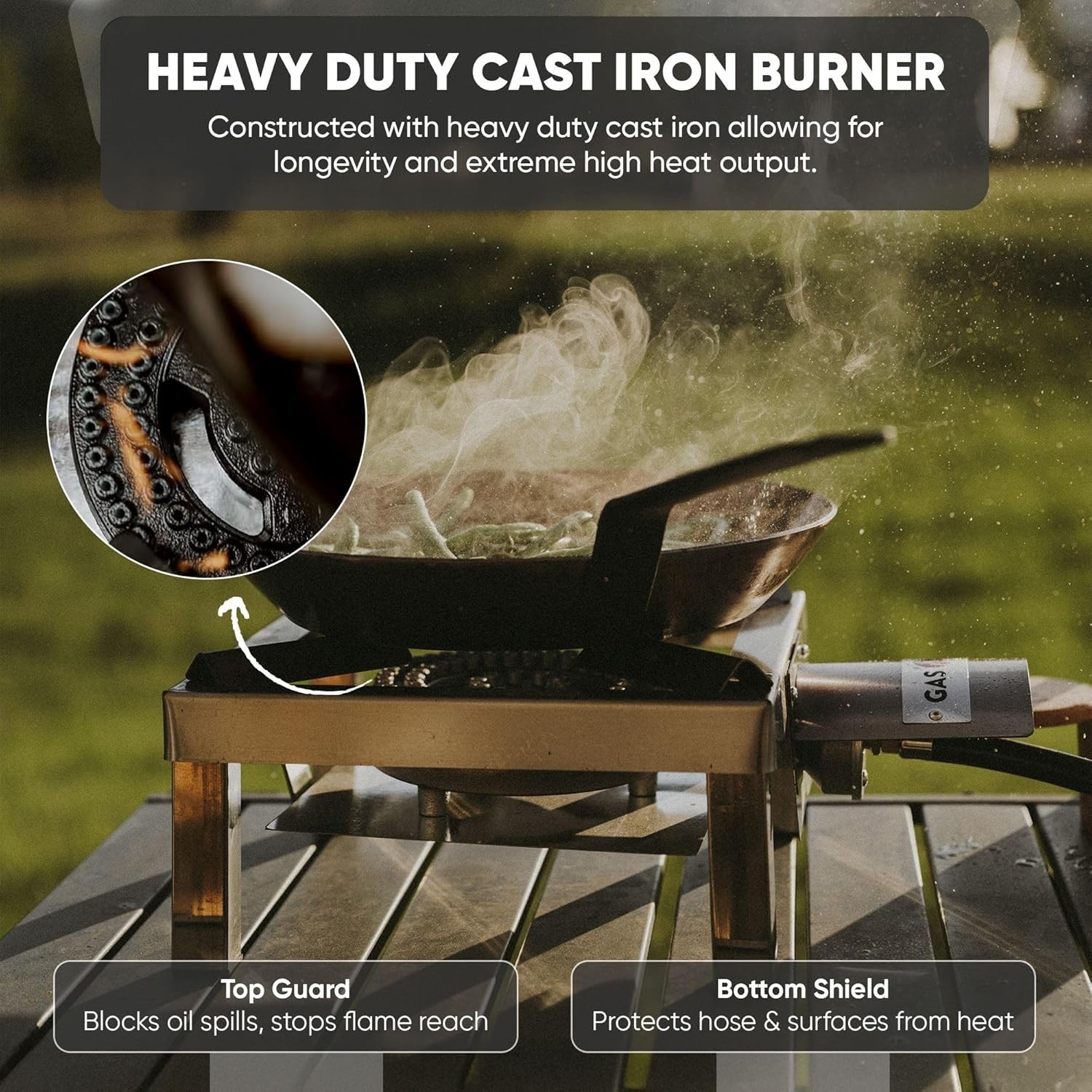 High-Output Stainless Steel Propane Burner – Perfect for Camping & Tailgating