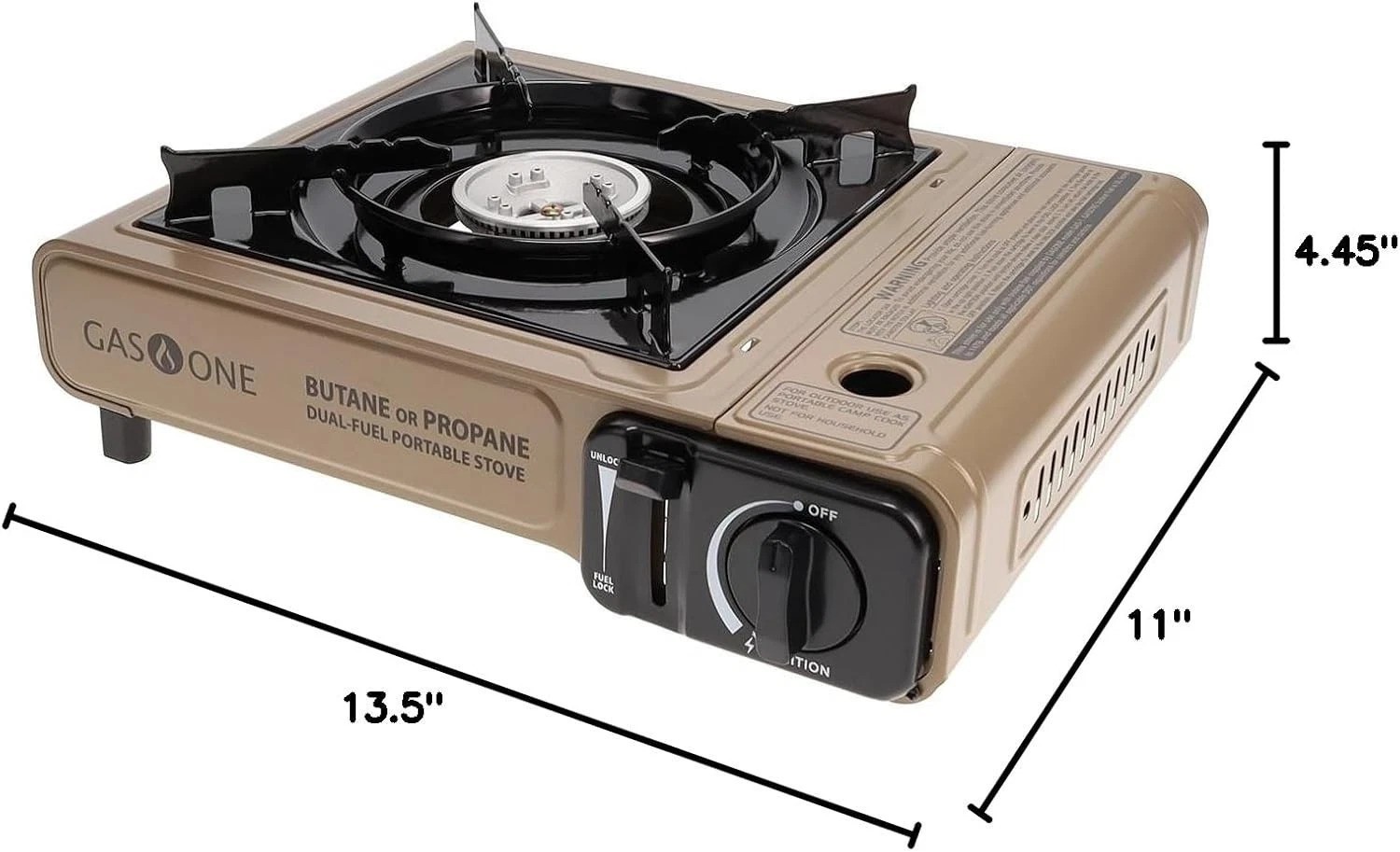 Gas One Portable Dual Fuel Stove – Automatic Ignition & Carrying Case Included
