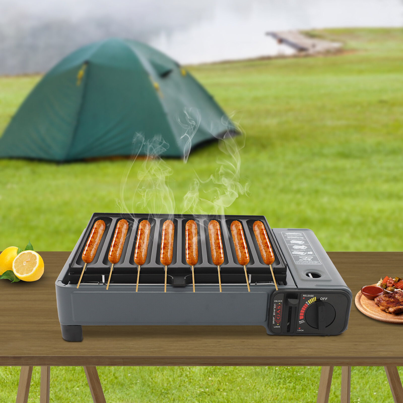 Outdoor Tabletop Butane Stove Camping Gas Stove Portable Gas Grill Stove 2200W