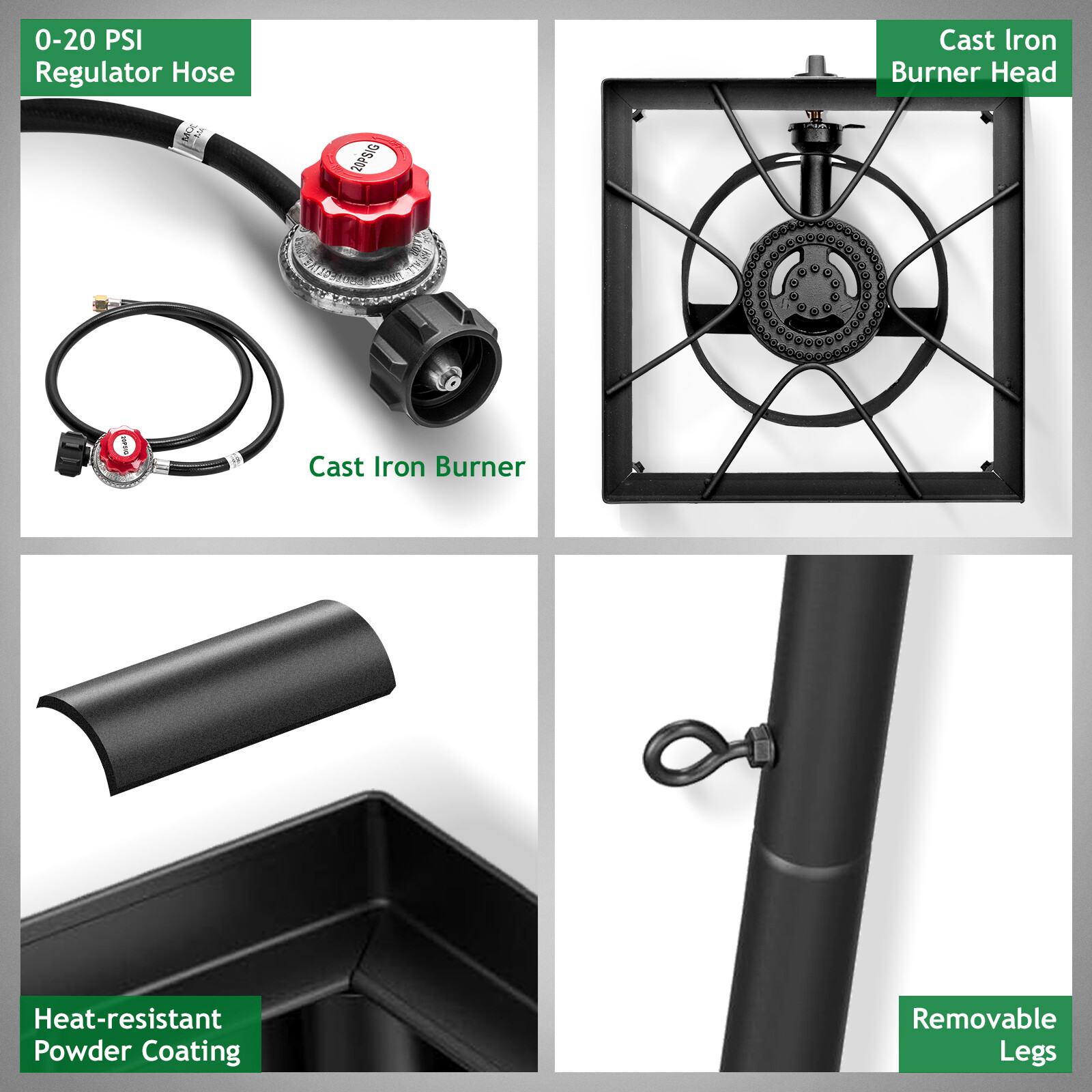 Portable Propane Gas 75000 BTU Single Burner Outdoor Camping Stove BBQ Grill
