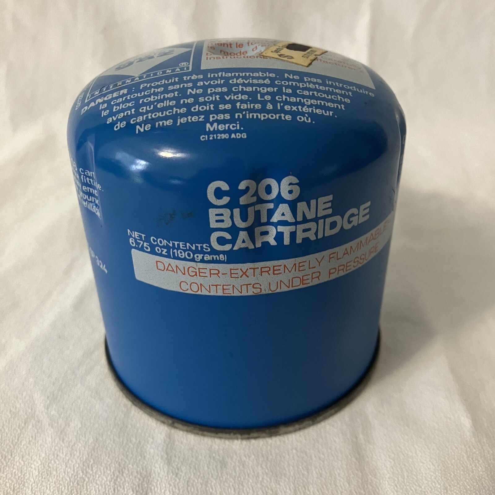 Vintage Camping Gaz C 206 6.75 OZ Fuel Cartridge/Can Propane/Butane NOS (READ)