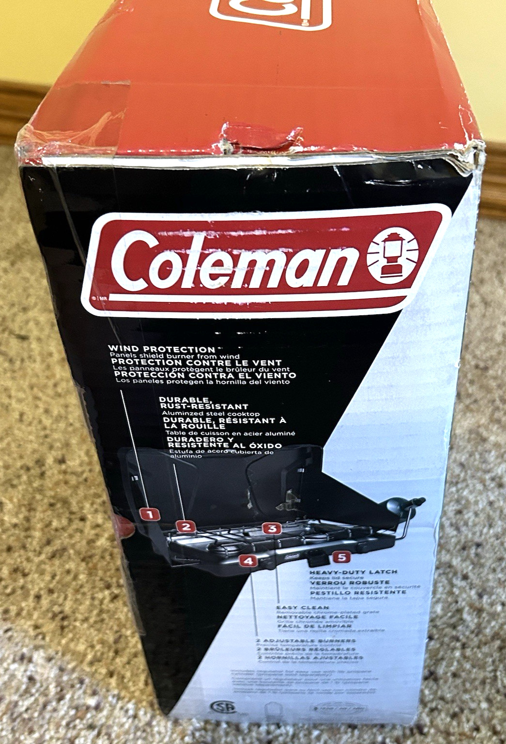 Coleman Triton 2 Burner Portable Propane Camping Stove Matte Black 22000 Btu