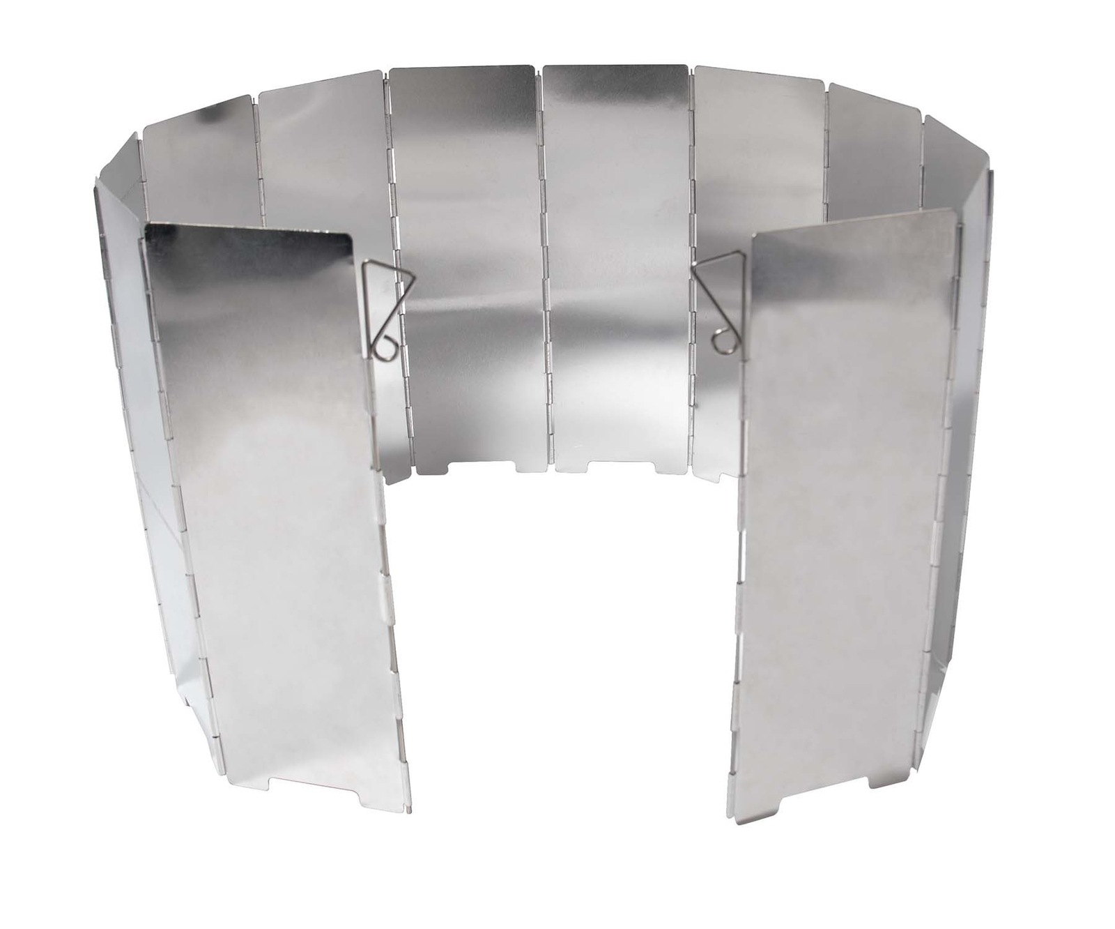 Camp Stove Folding Windscreen – 12 Panels with Two 9 Inch Aluminum Stakes