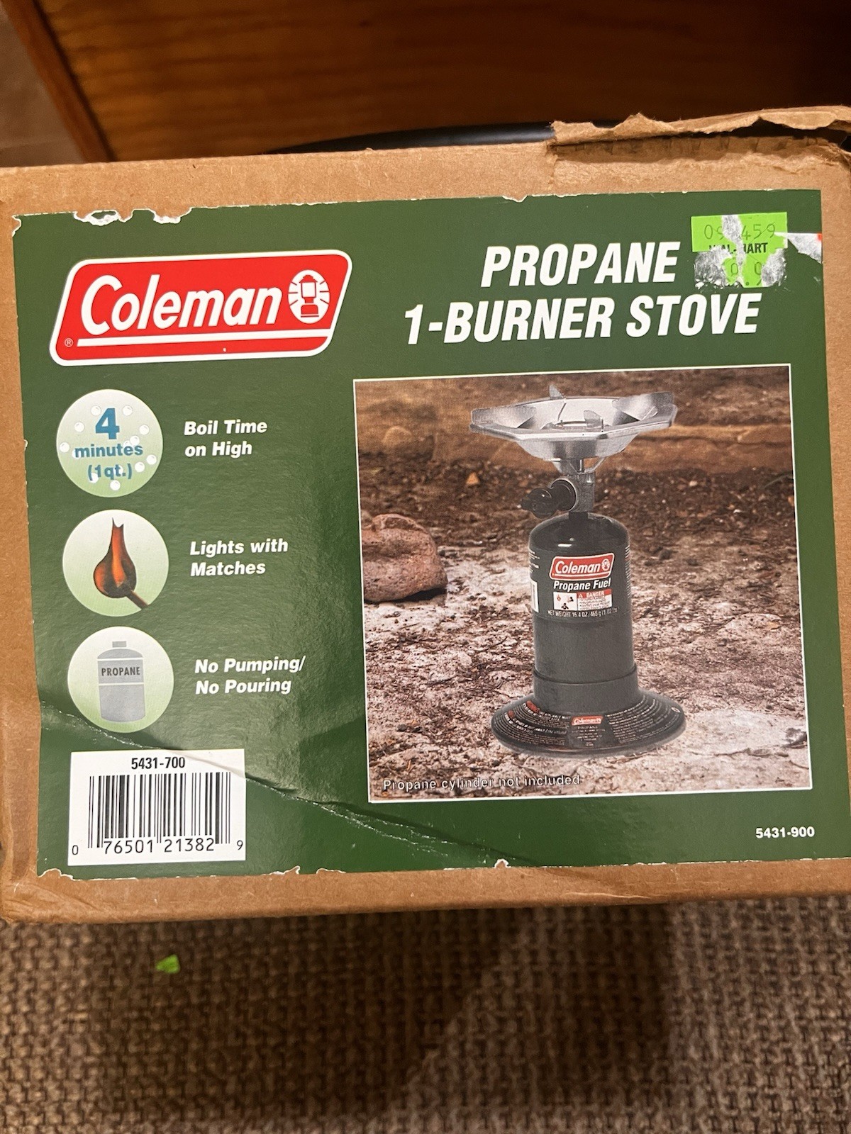 NIOB Coleman 1 Burner Stove Camping Model 5431-700 Uses Propane Fuel