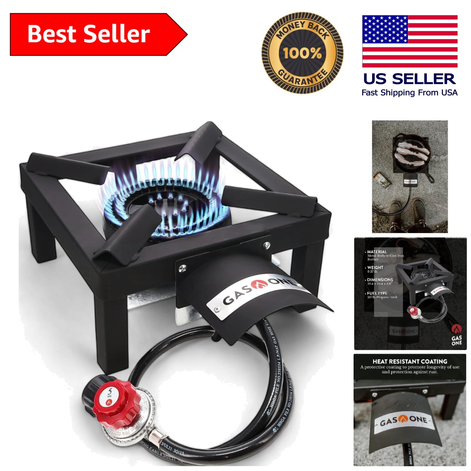 Durable High-Output Propane Outdoor Burner for Seafood Boil & Home Brewing
