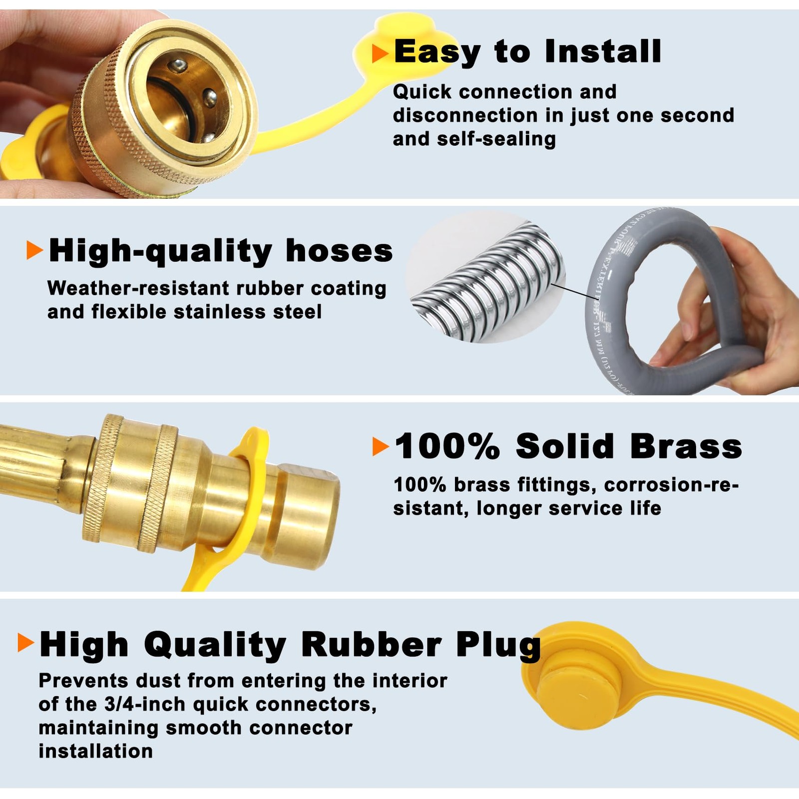 36 Feet 1/2-Inch ID Natural Gas Hose with Quick Connect Fitting 36FT, Gray