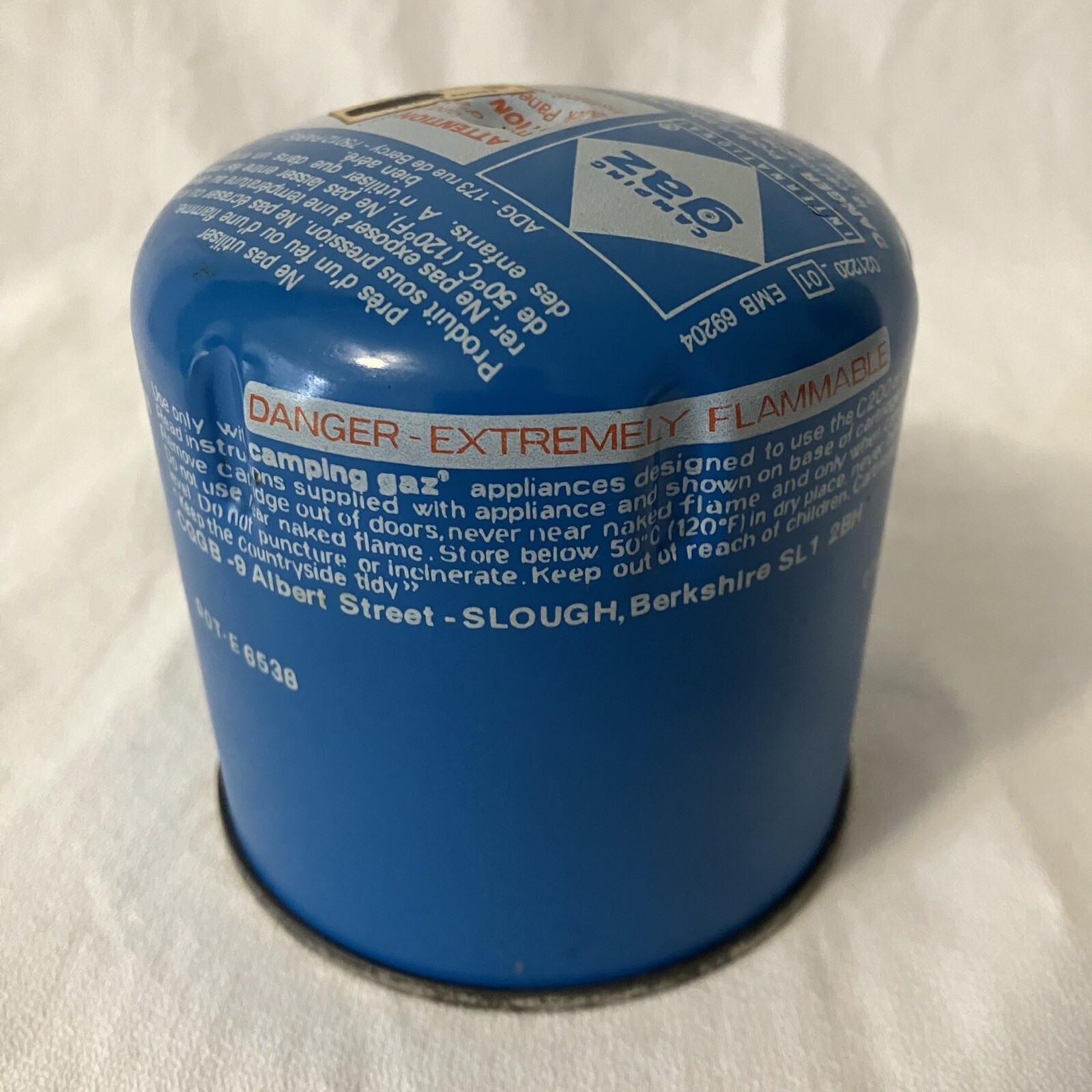Vintage Camping Gaz C 206 6.75 OZ Fuel Cartridge/Can Propane/Butane NOS (READ)