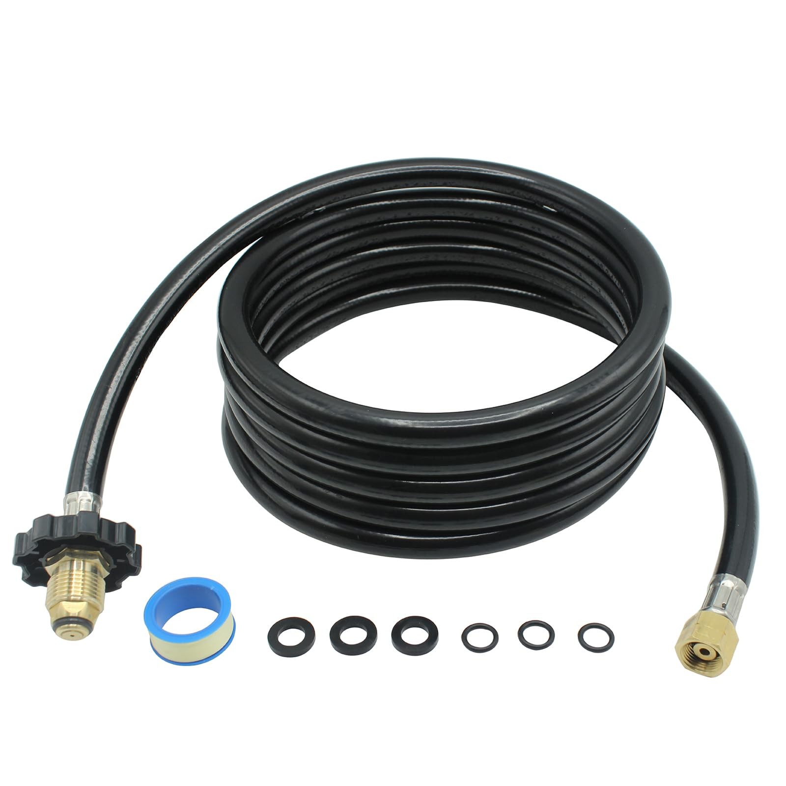 12FT Propane Torch Hose for Connection Weed Burner Heating 12 Feet, Black