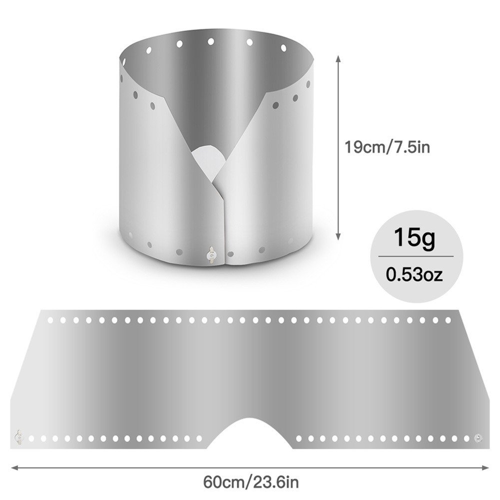 Windshield Portable Titanium W/ Storage Pouch Wind Block Windproof Plate