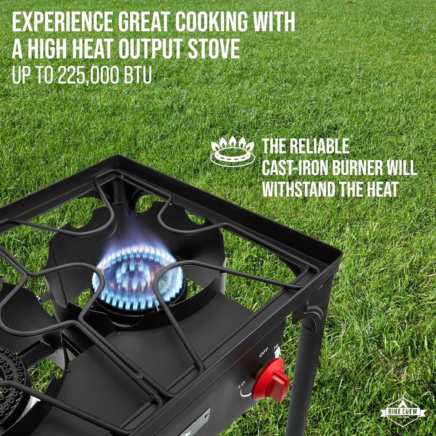 Portable 3-Burner Outdoor Gas Stove | 225,000 BTU with Blue Flame Control
