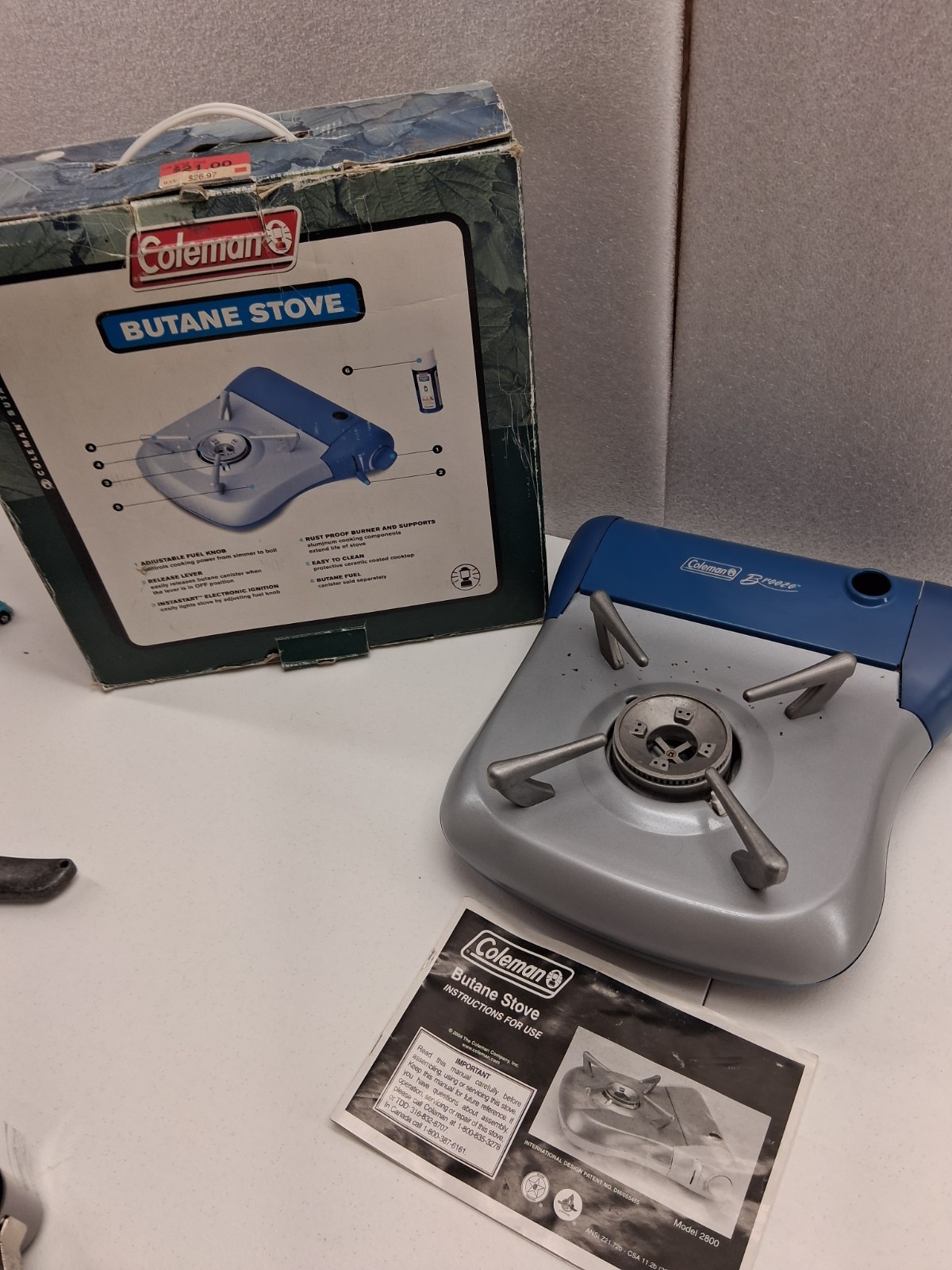 Coleman Breeze 2800 Portable Single Burner Camping Stove Butane Case 7000 BTU