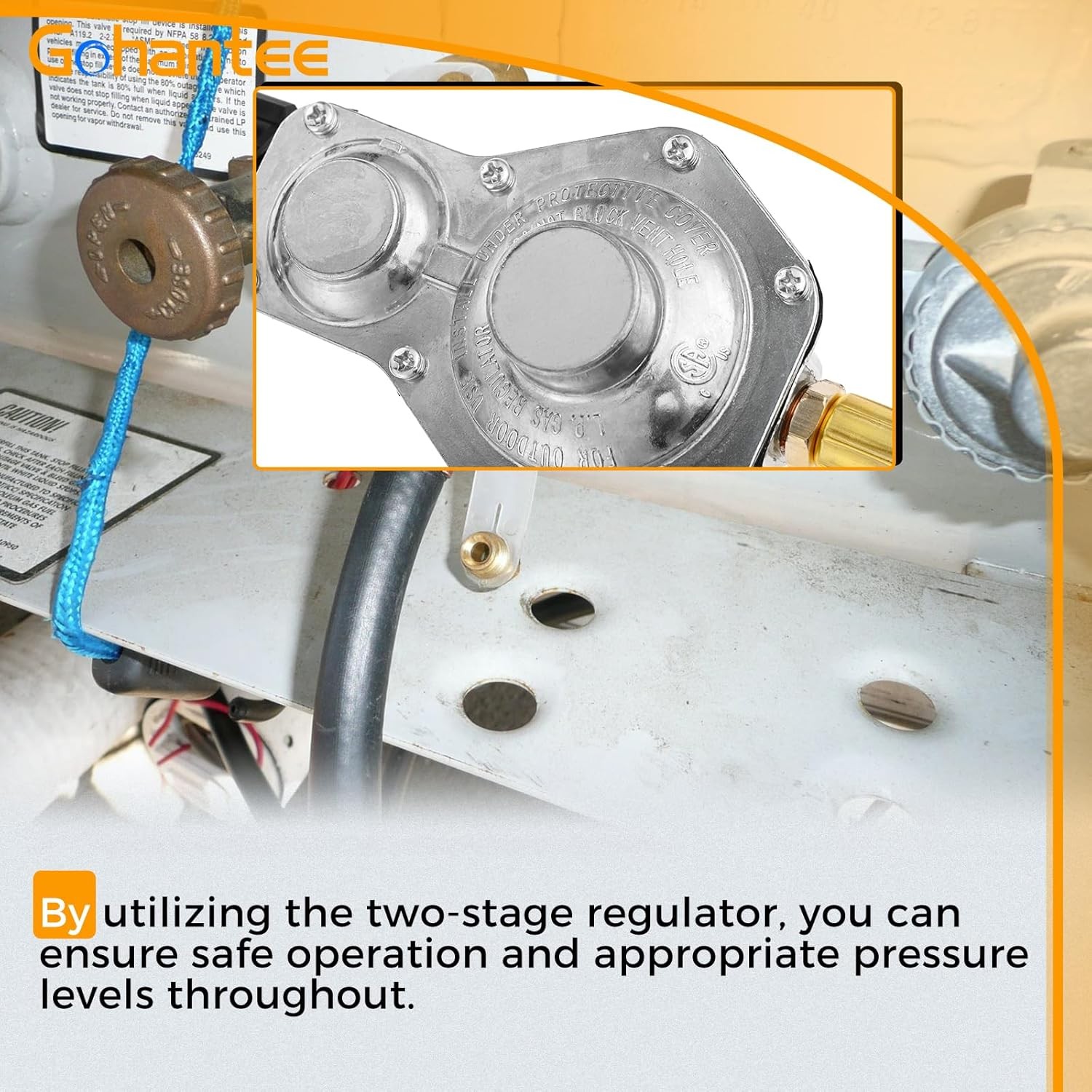 Two Stage Propane Regulator with 5FT Hose for QCC1/Type1 Tank, 3/4″…