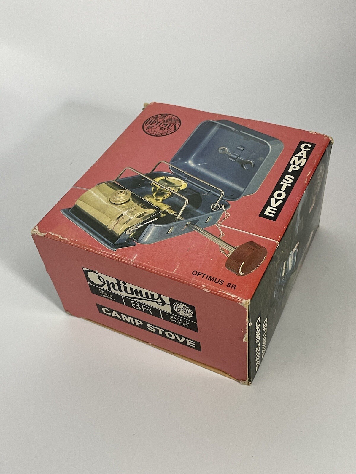 Vintage OPTIMUS 8R Single Burner Backpacking Camping Stove Blue Made In Sweden