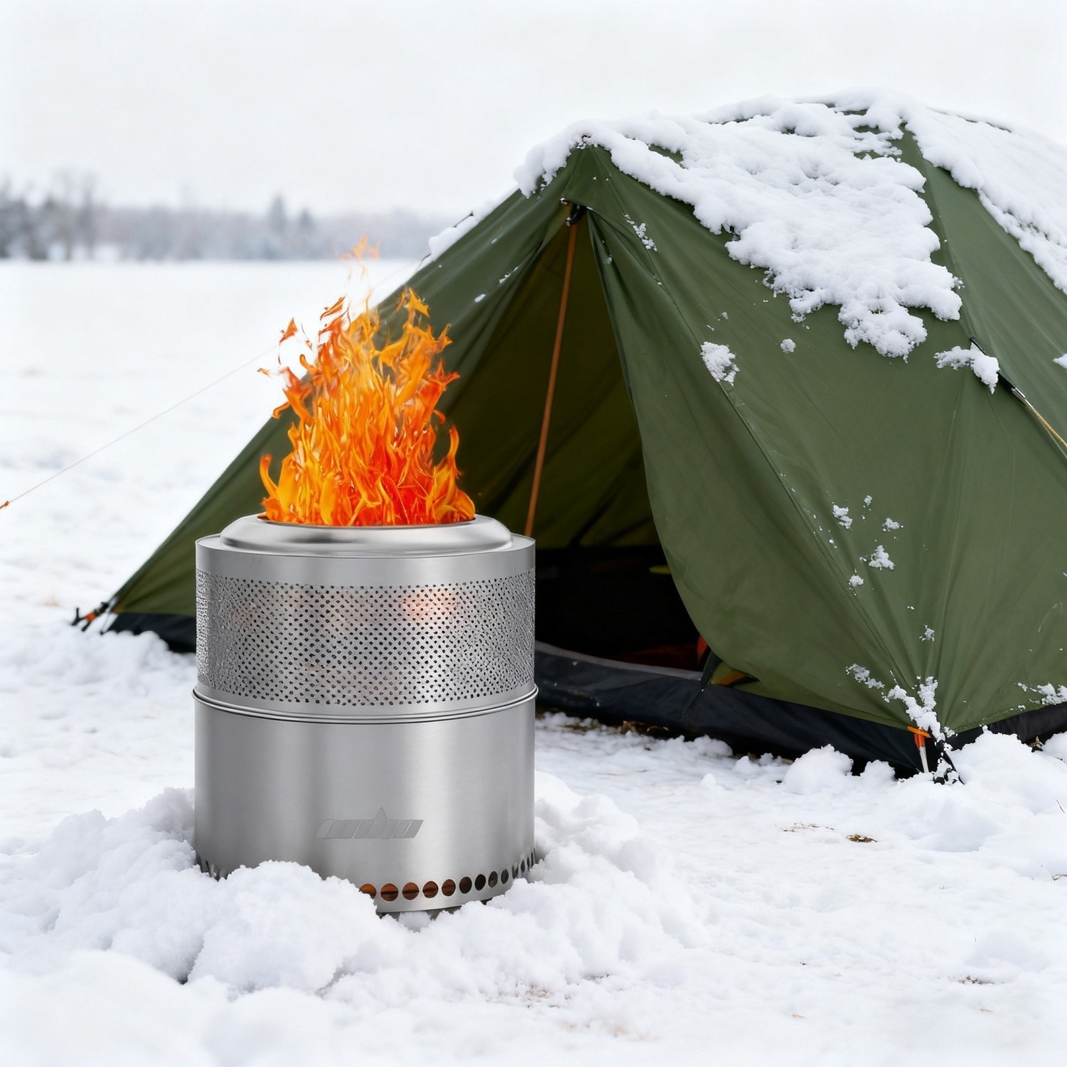 4-6 People 20” Smokeless Fire Pit Wood Burning Portable Stainless Steel Outdoor