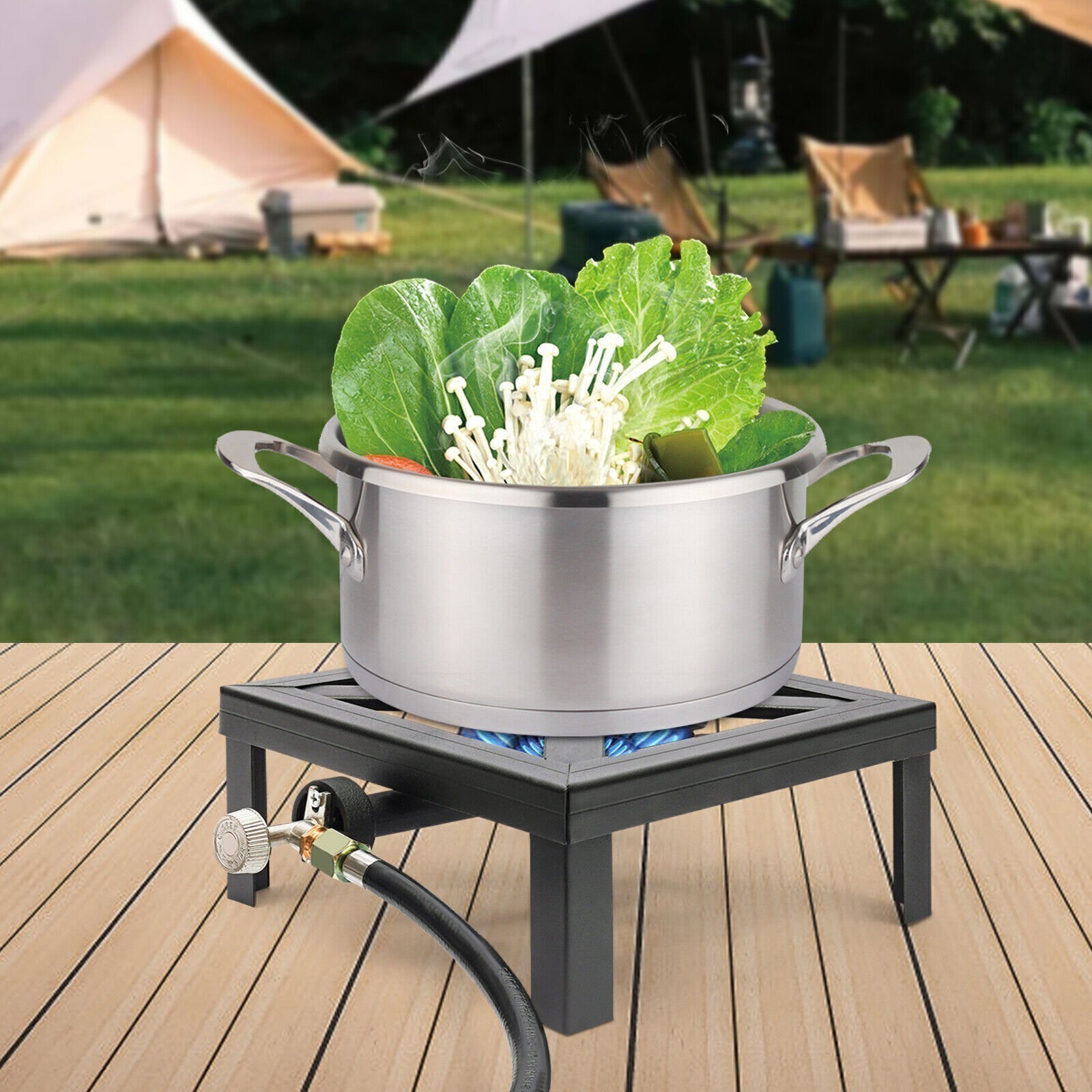 High Output Propane Outdoor Burner Single Stove Heavy Duty Camping Cooking Gas