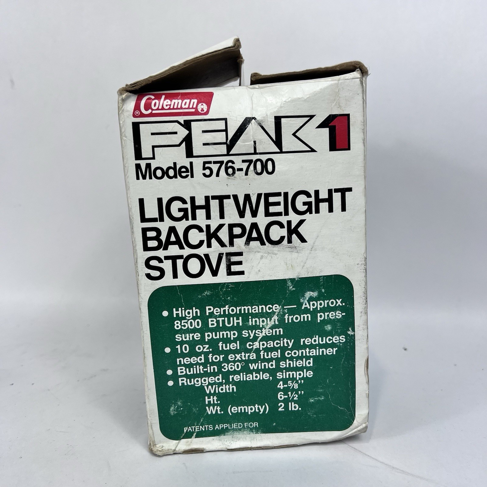 Vintage Coleman PEAK 1 Model 576 700 Lightweight Backpack Stove With Box