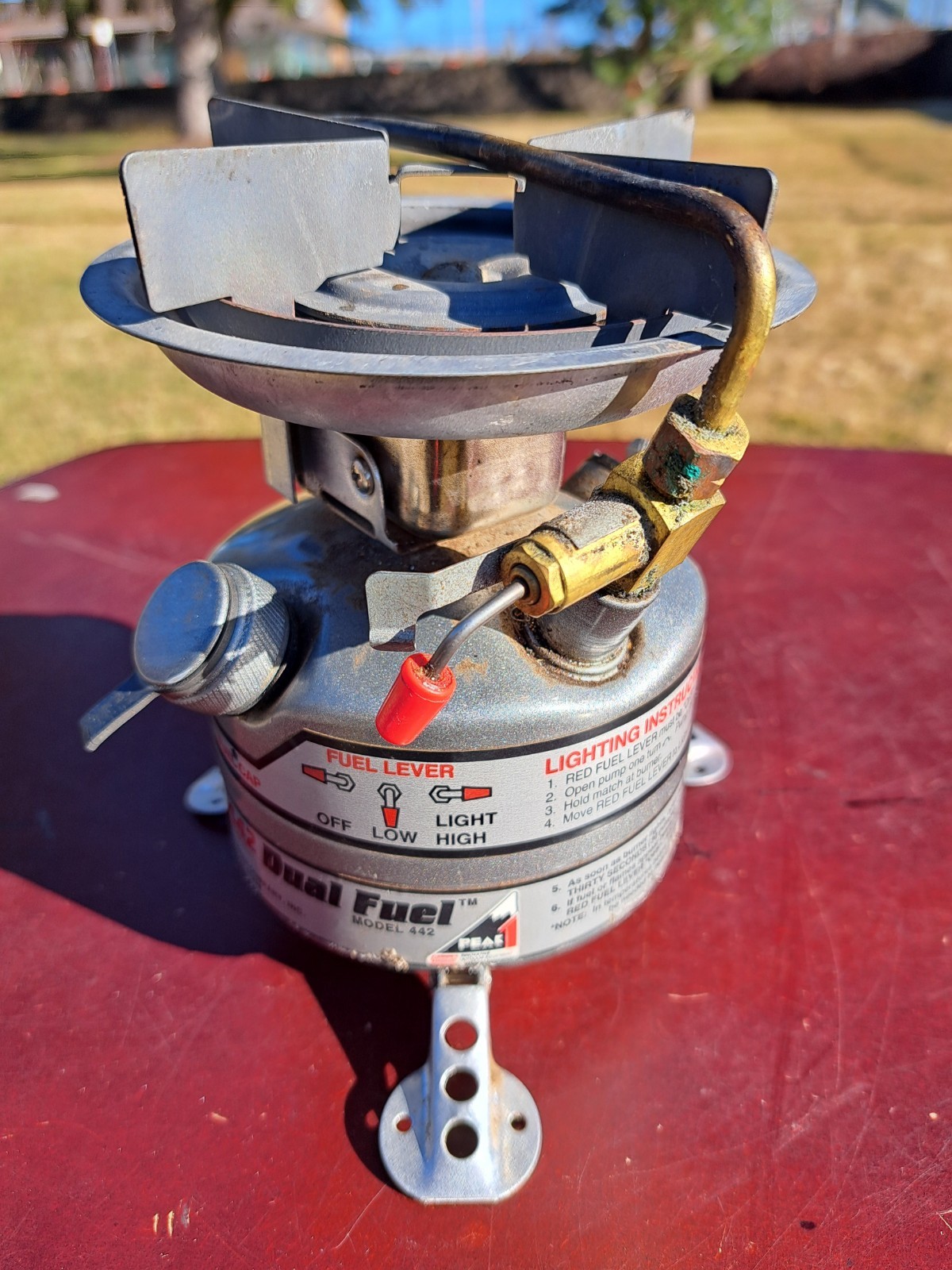 Vintage Coleman Peak 1 Feather 442 Dual Fuel Hiking Camping Stove USA