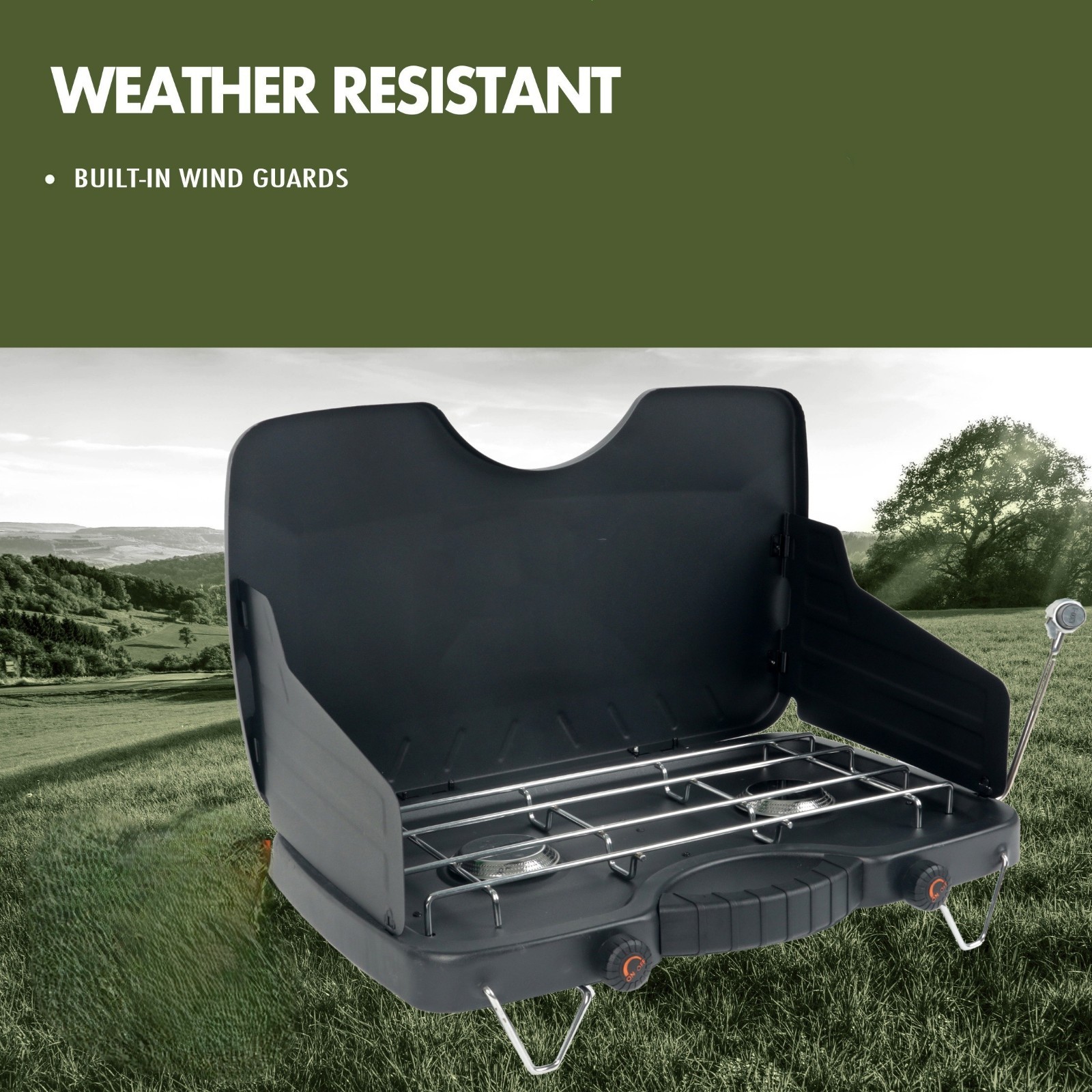 2-Burner Propane Camping Stove Portable Outdoor Gas Stove