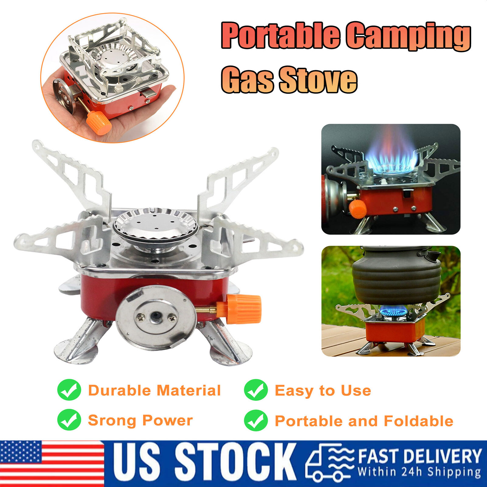 2800W Portable Camping Gas Stove Butane Outdoor Cooking Equipment Collapsible