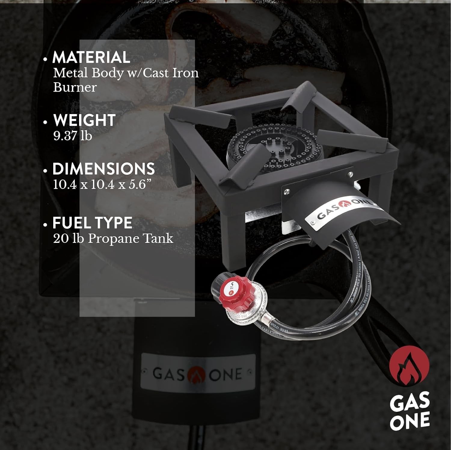 Heavy-Duty Single Propane Stove with Low-Profile Design for Stability Outdoors