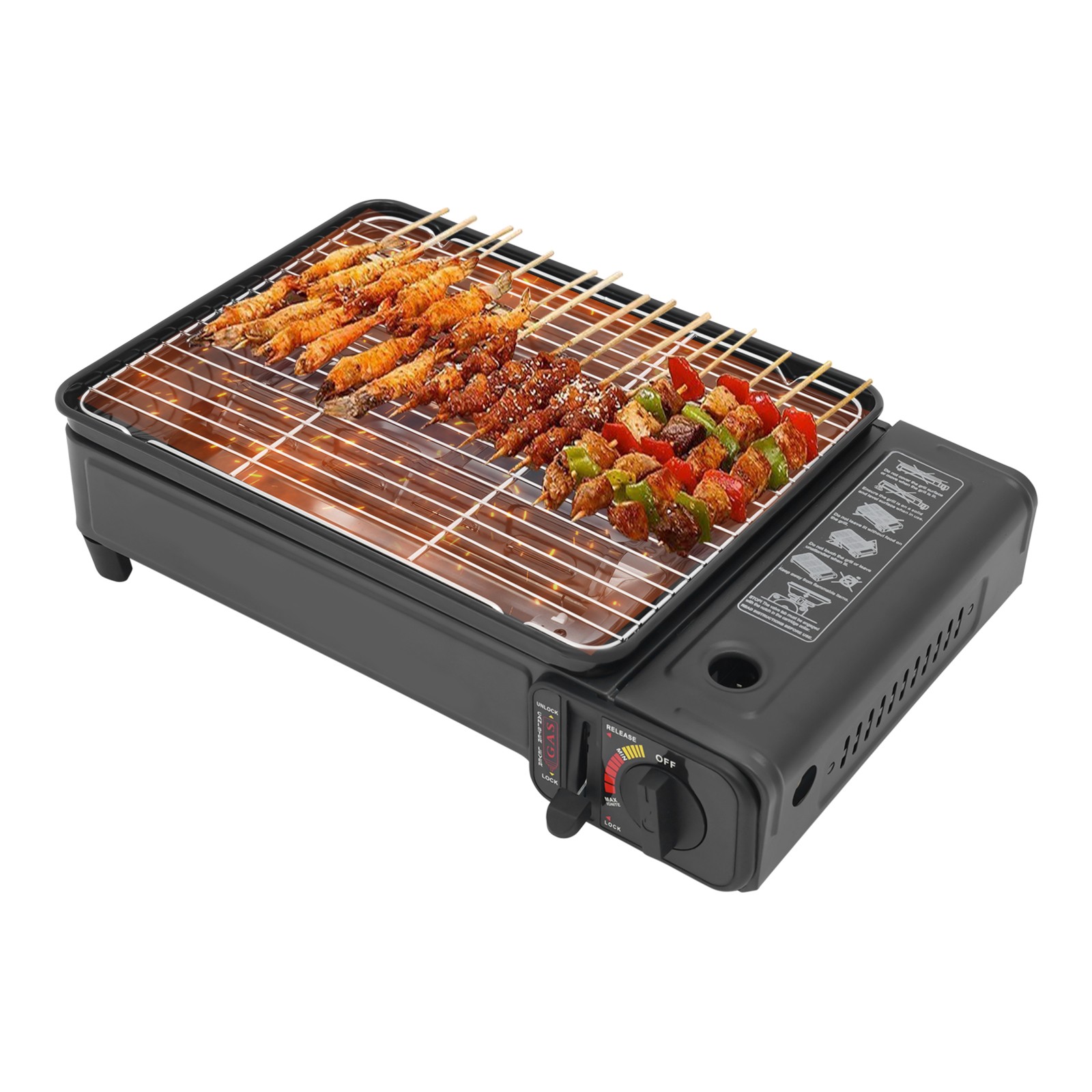 42*26*11cm Gas Barbecue Stove Gas Griddle Countertop Grill Stove LPG Tank Fuel