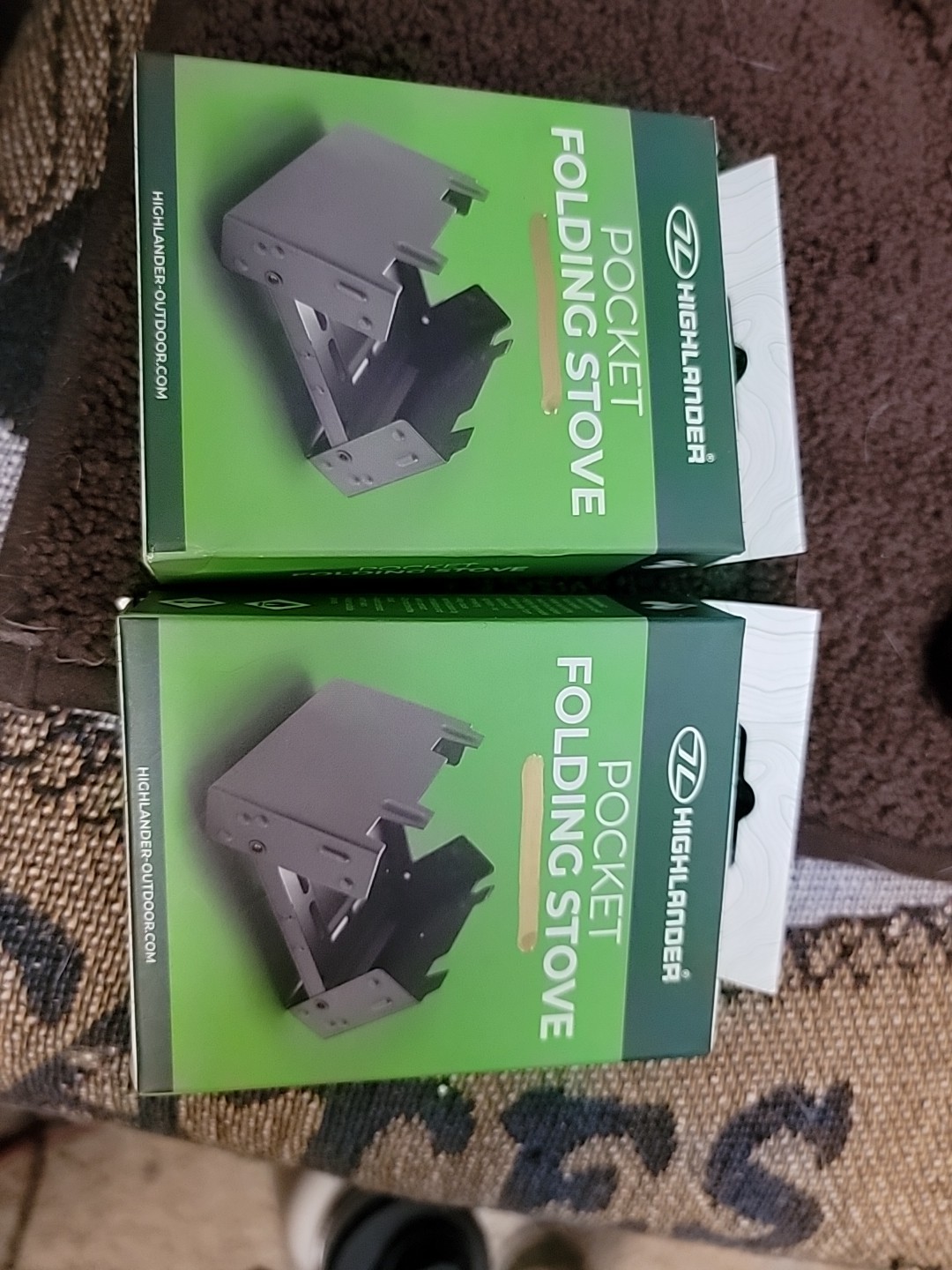 2 Highlander Ultralight Folding Pocket Stoves for Camping, Picnic…New. NO FUEL