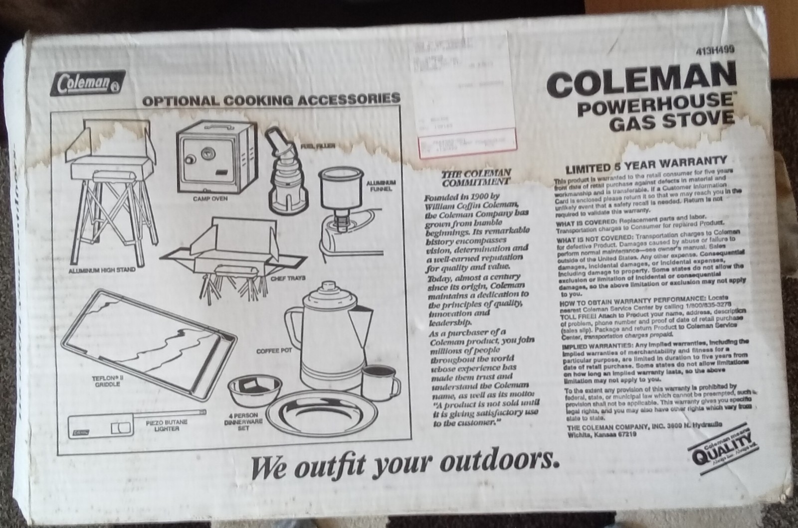 NEW!! Vintage Coleman Powerhouse 413H-499 Dual Fuel 2-Burner Stove Made in USA