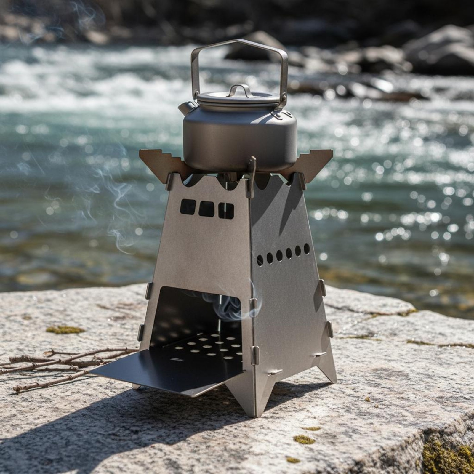 Portable Compact Cooker Triangular Frame Metal Alloy Alloy Cooker Combustible
