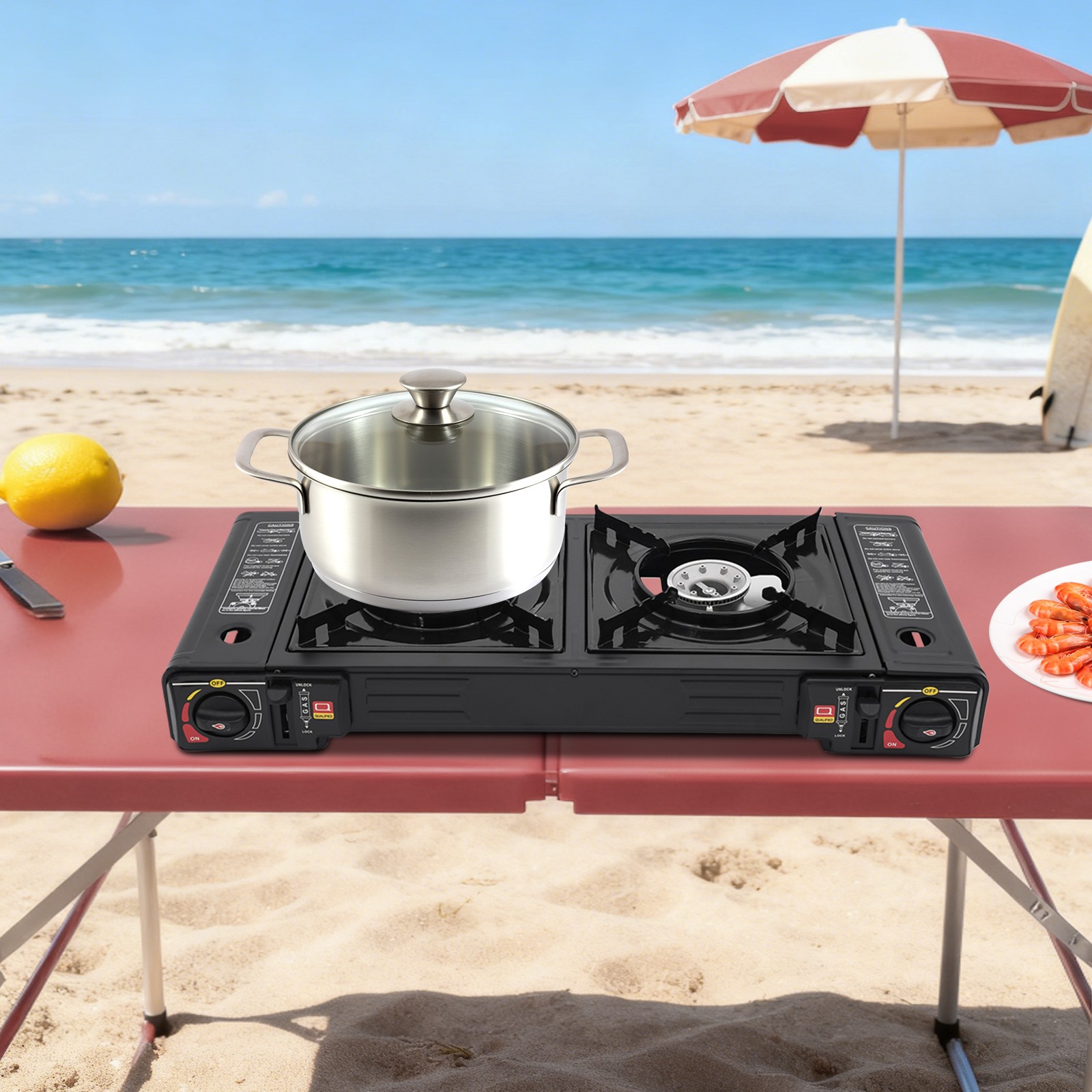 Double Burner Butane Stove Camping Stove Butane for indoor and outdoor use