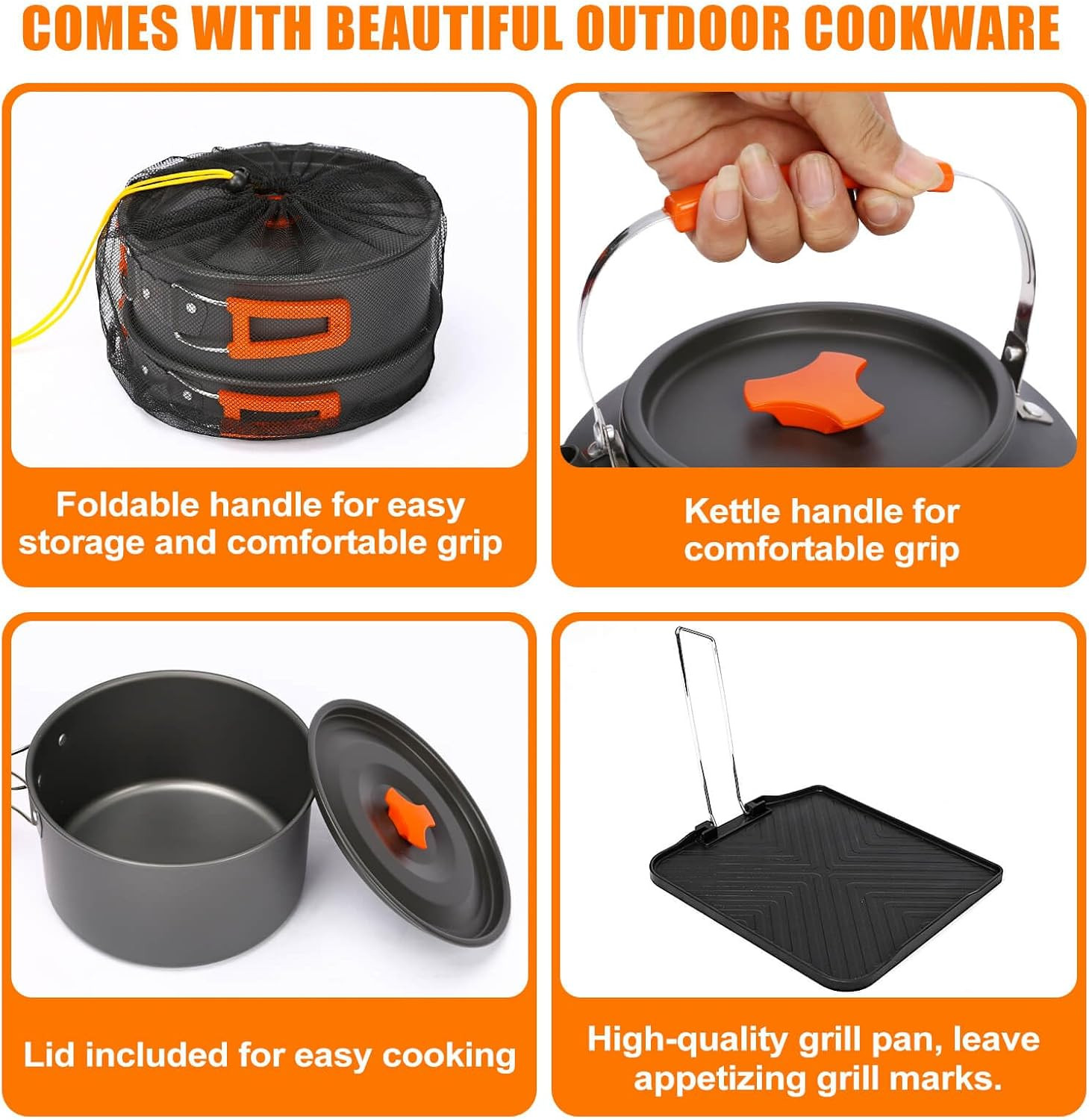 Camping Stove,2 Burner Propane Stove,20000 Btu/H Camping Cooking Set Includes Fr