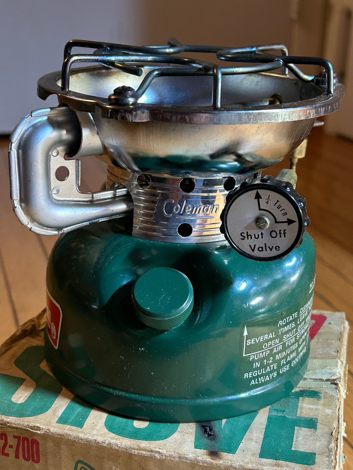 Vintage Coleman 502-700 Sportster Camping Stove w/ Box & Manual Green Made USA