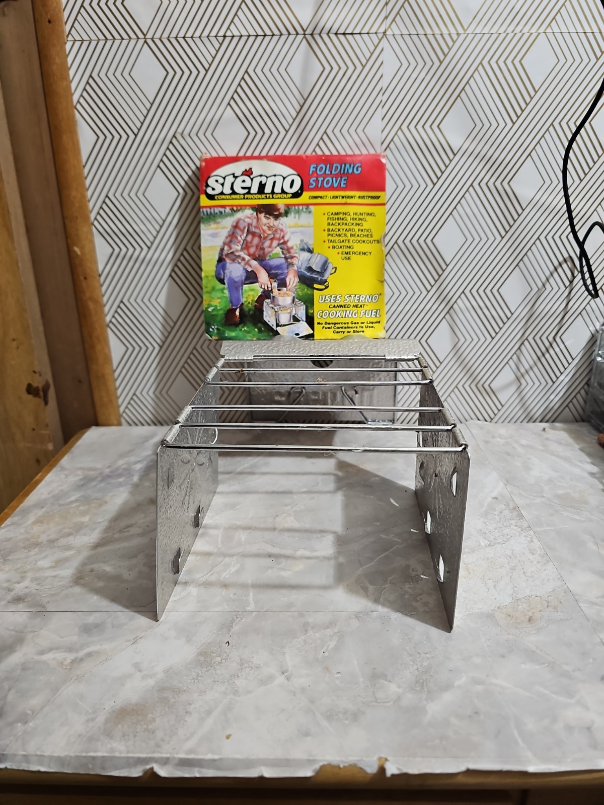 Sterno Folding Cooking Camp Stove Camping Rustproof Lightweight – NEVER USED