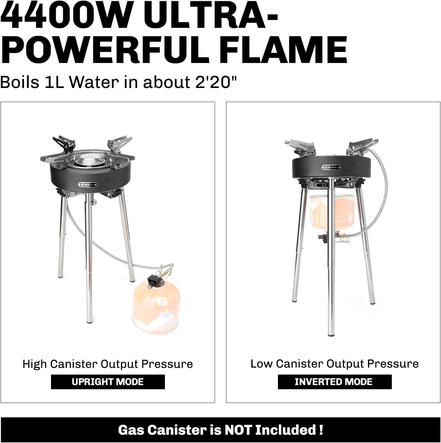 Portable High Output Camping Stove Dual Preheating Tubes for Reliable Cooking