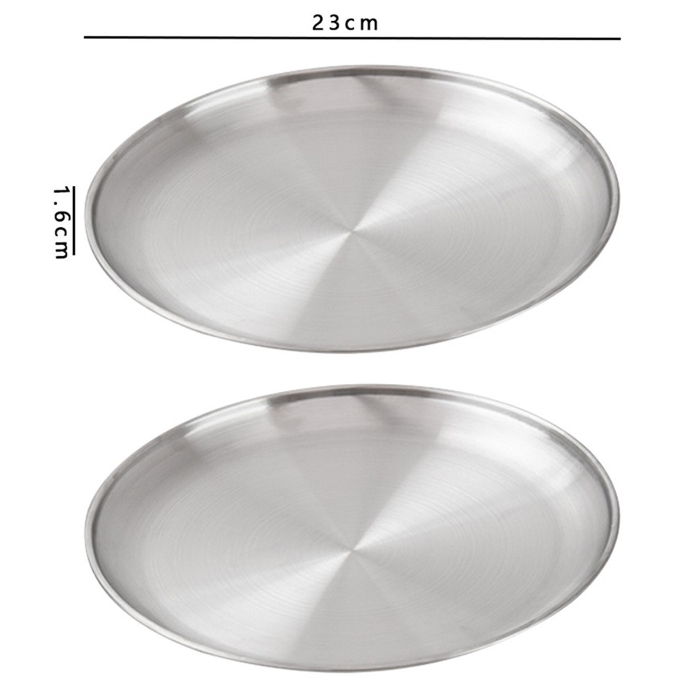 2pcs Stainless Steel For Camping Plates for Outdoor Kitchen and Picnics