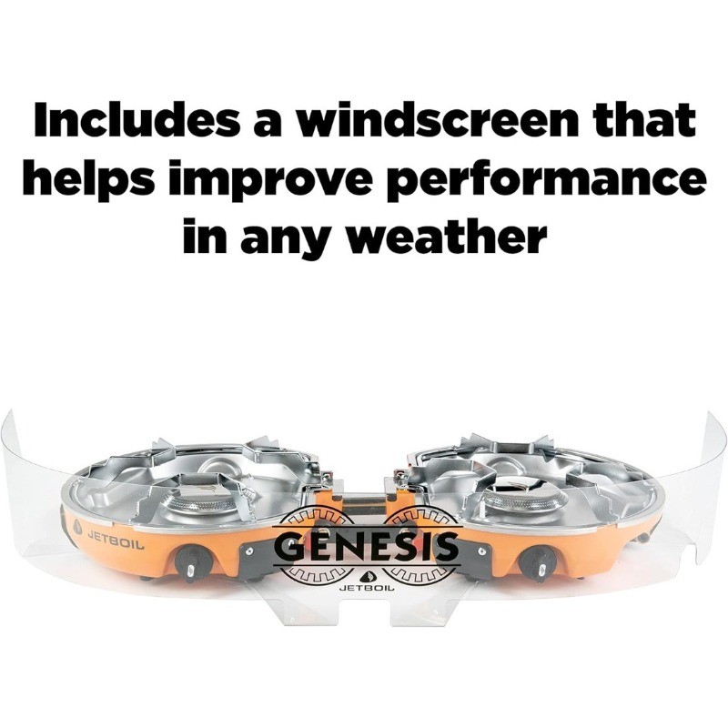 Jetboil Genesis Basecamp Backpacking and Camping Stove Cooking System, Orange