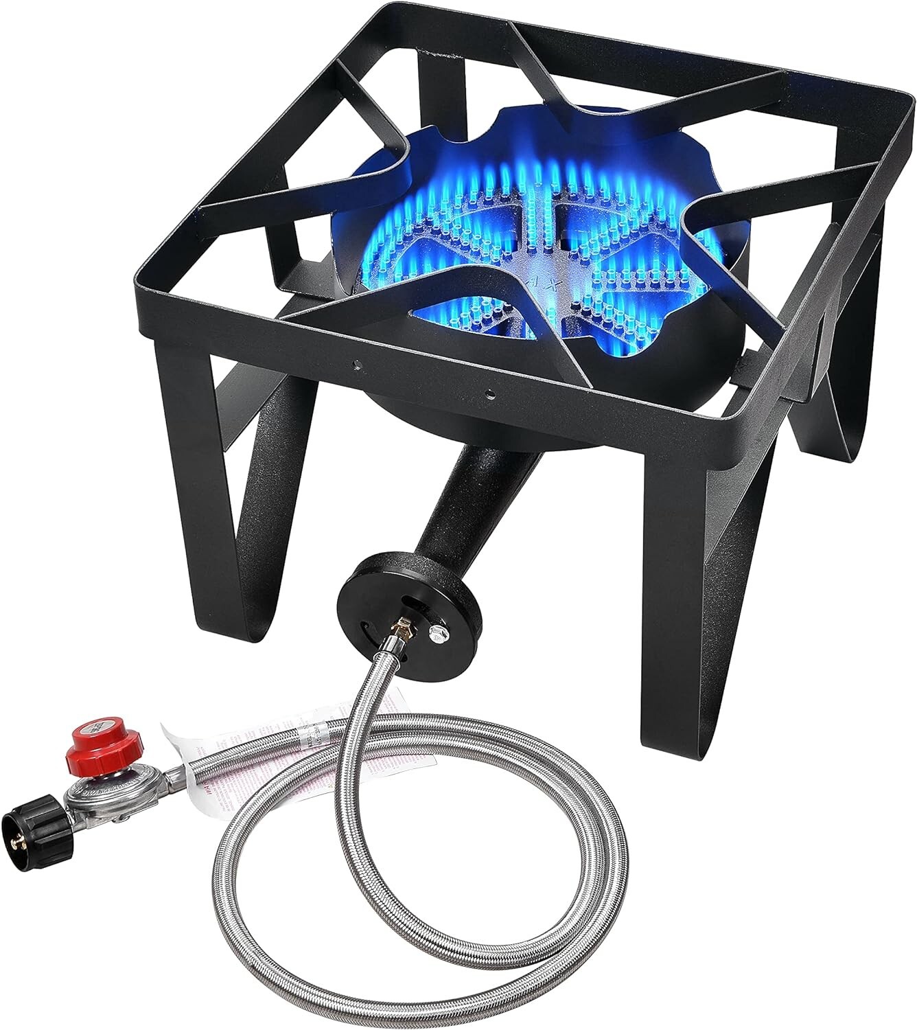 Square Heavy Duty Single Burner Outdoor Stove Propane Gas Cooker with Adj