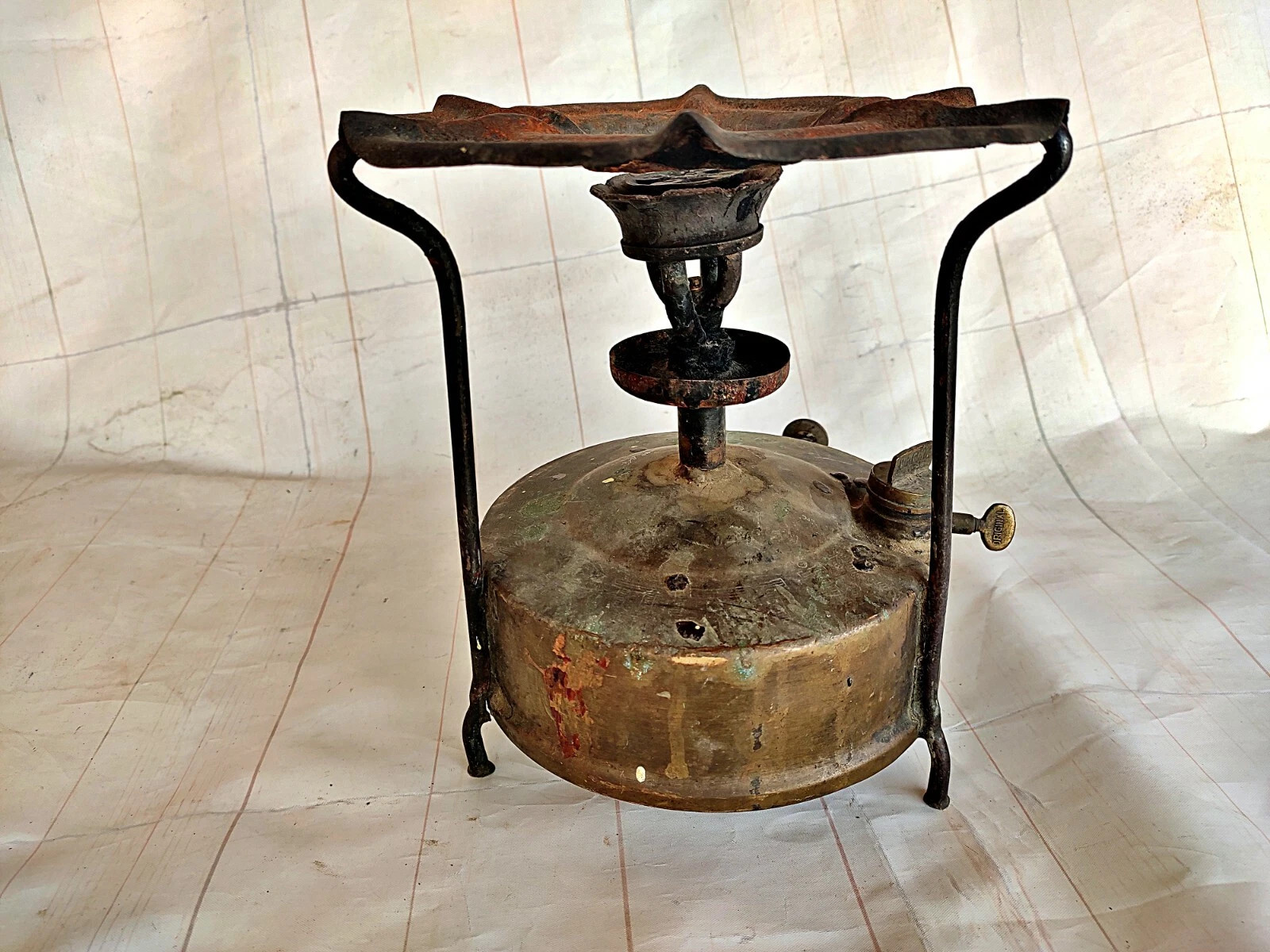 Old Vintage Prabhat No.1 Rare Original Brass Kerosene Camp Stove India S2