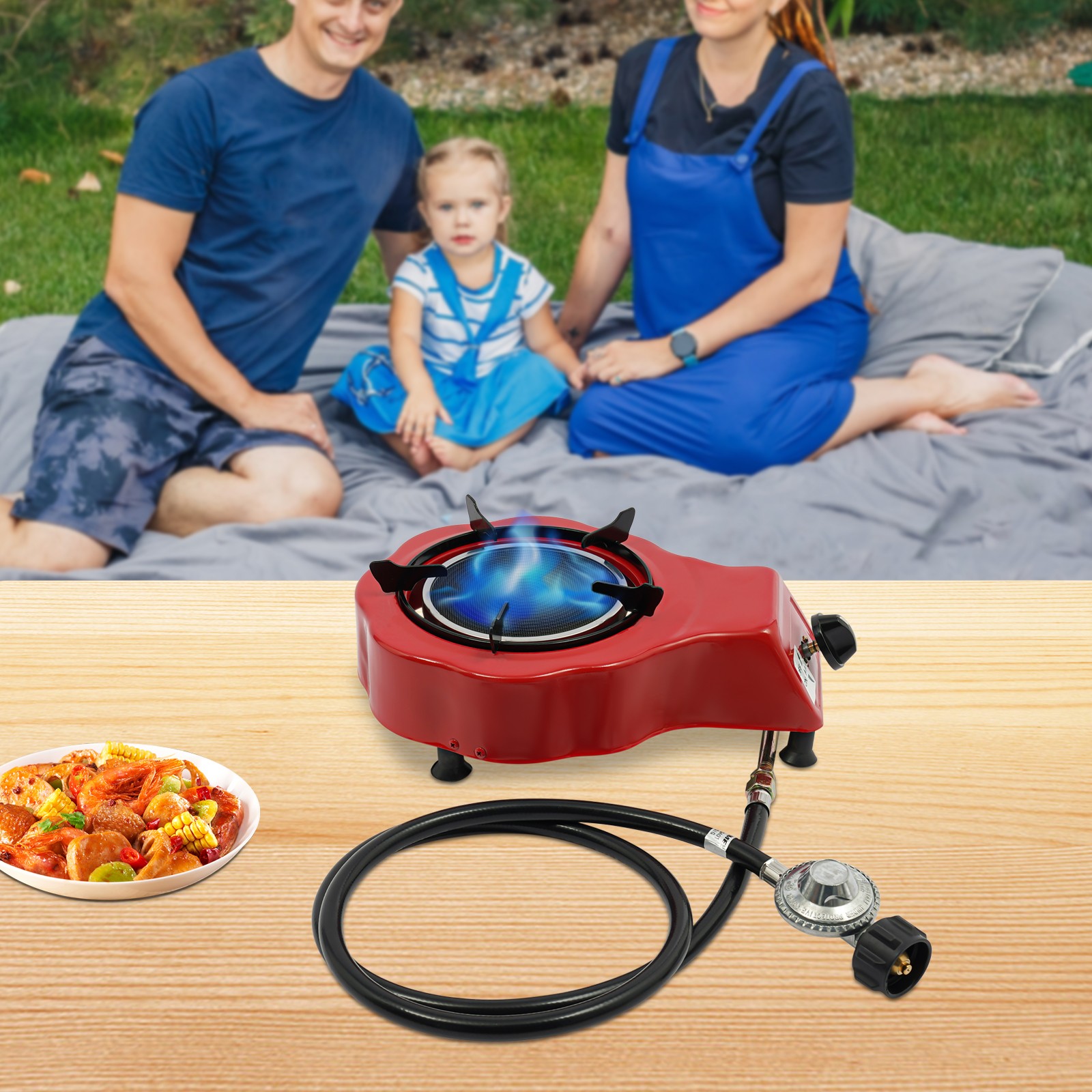 Single Burner Gas Stove Gas Powered Portable Gas Stove 2750Pa Gas Stove