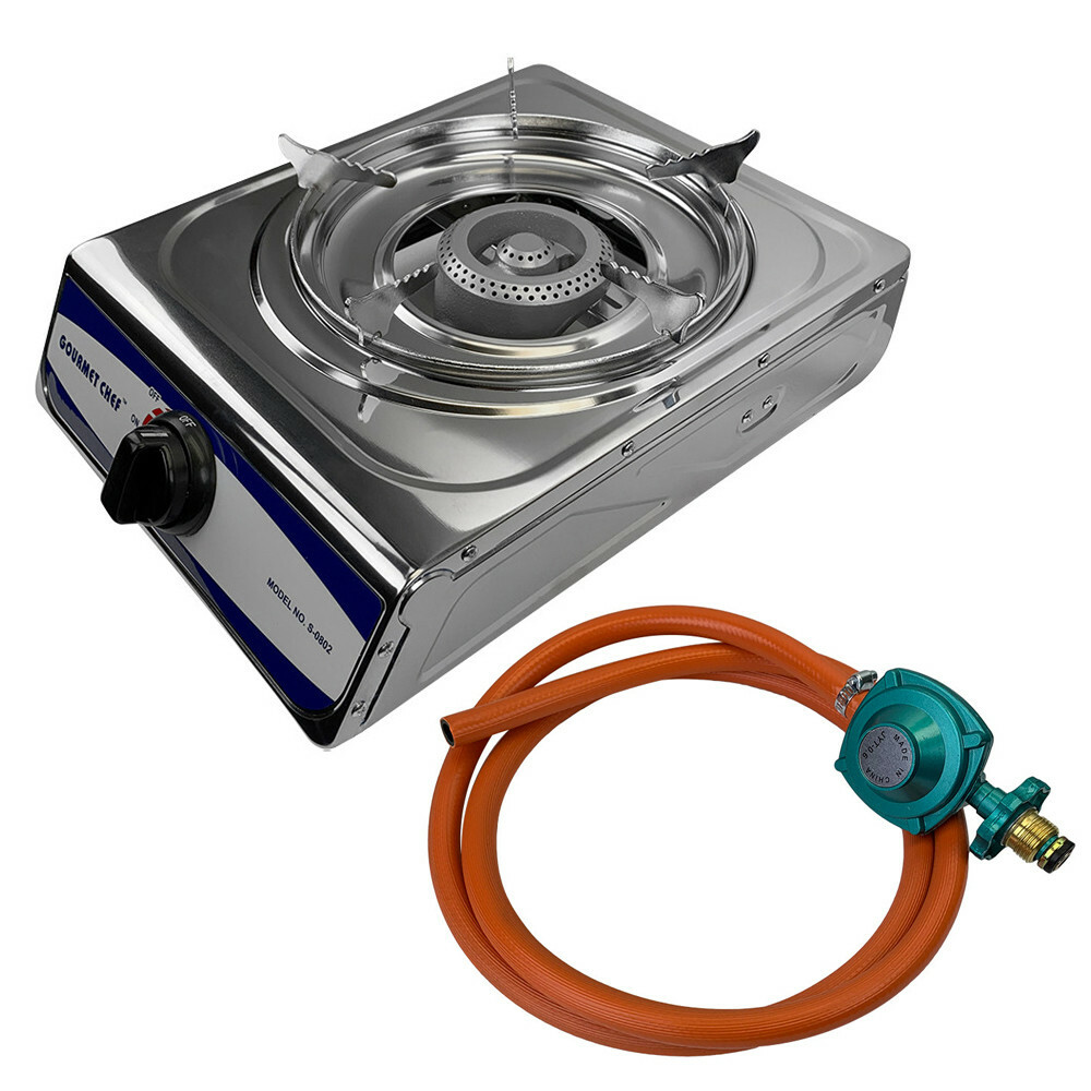 Portable Gas Camping Stove,Single Burner Propane Stove 10000 BTU,Stainless Steel