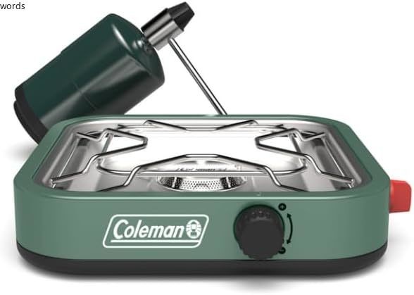 Coleman Cascade 18 1-Burner Camping Stove, Portable Cooktop with 8000 BTUs
