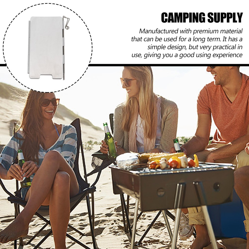 2 Sets Camping Burner Windshield Outdoor Cooker Screen BBQ Lightweight