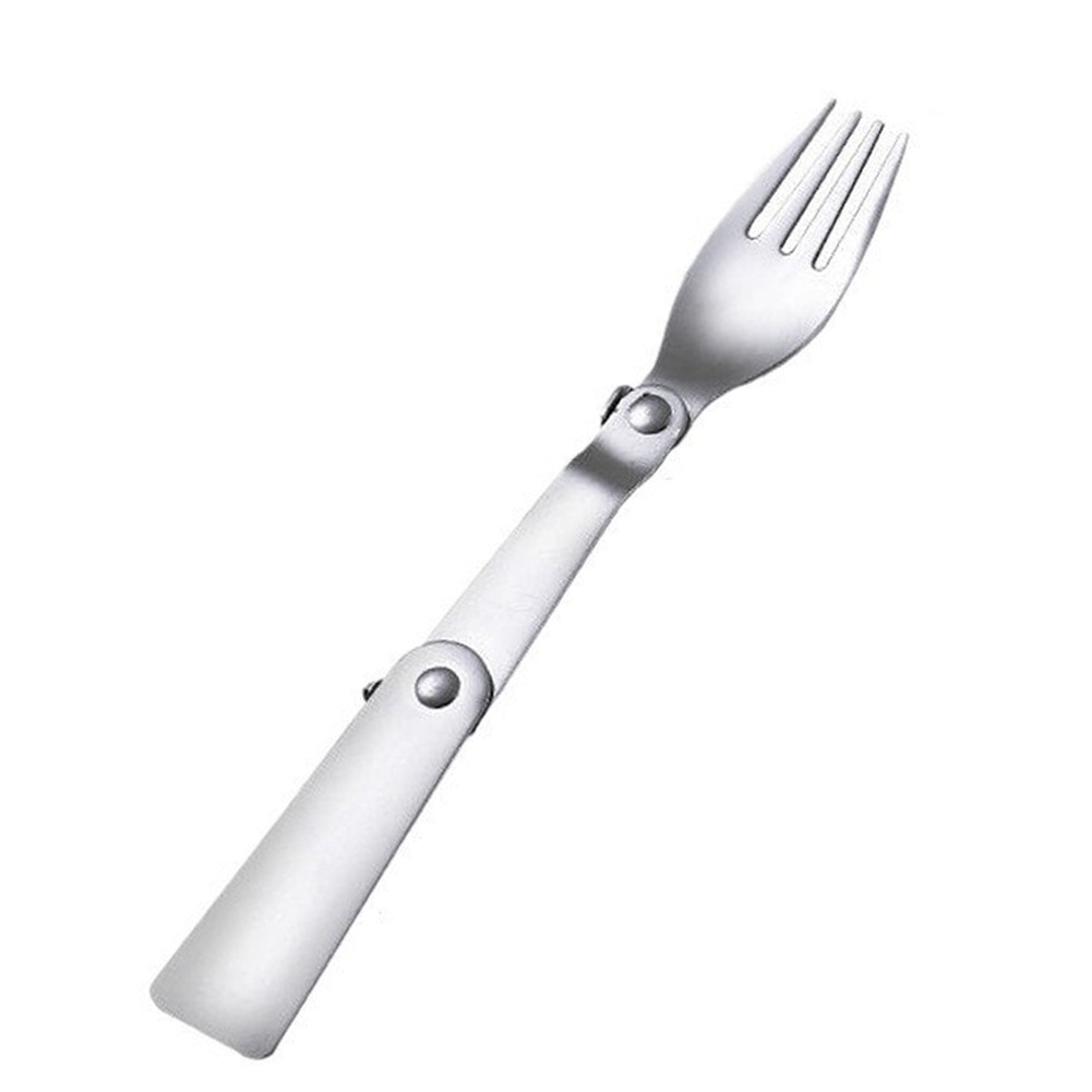 Stainless Steel Portable Foldable Fork Spoon Set for Picnic Travel Use
