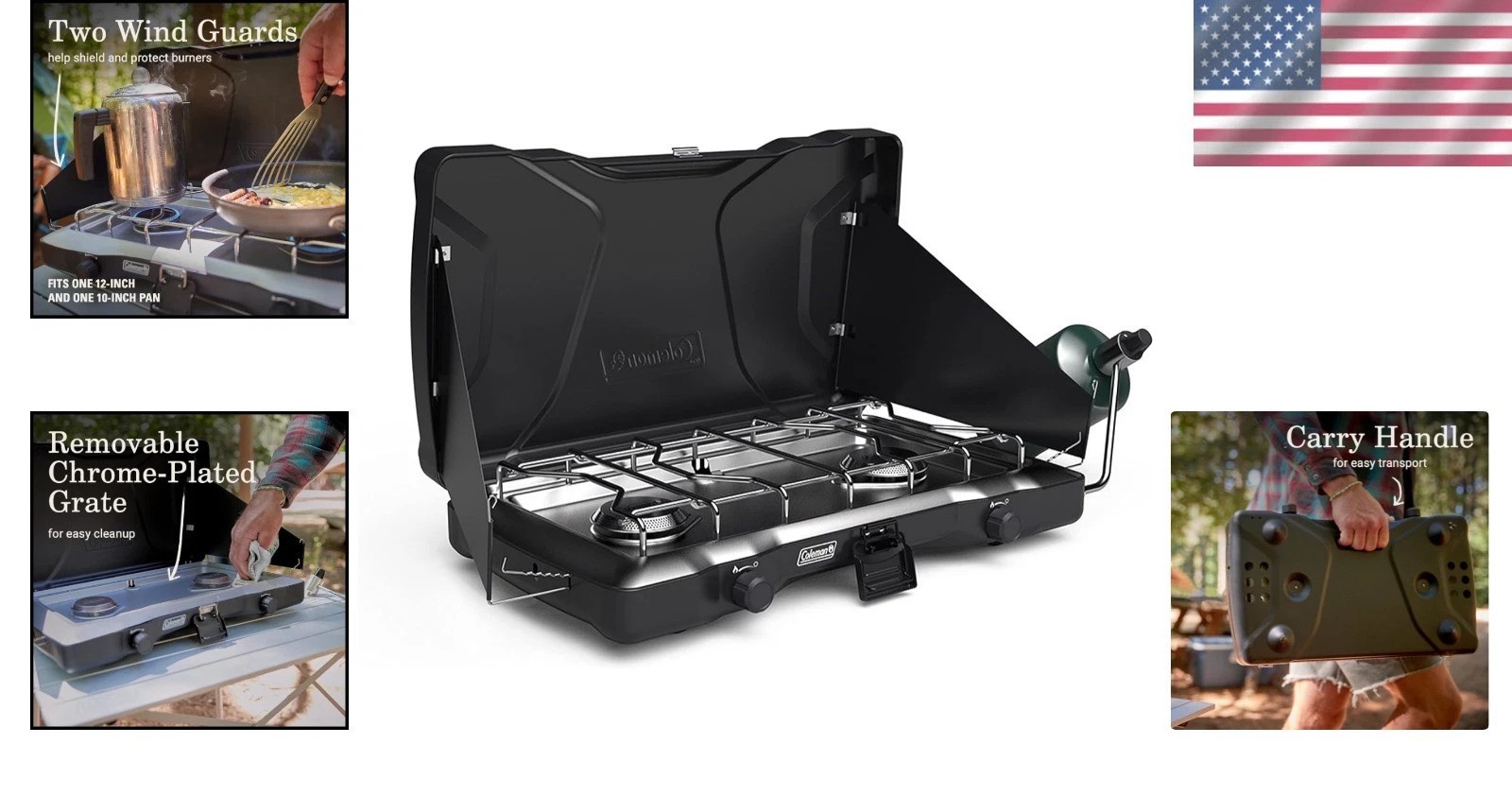 Versatile Coleman Triton 2-Burner Stove with Heavy-Duty Design & High Output