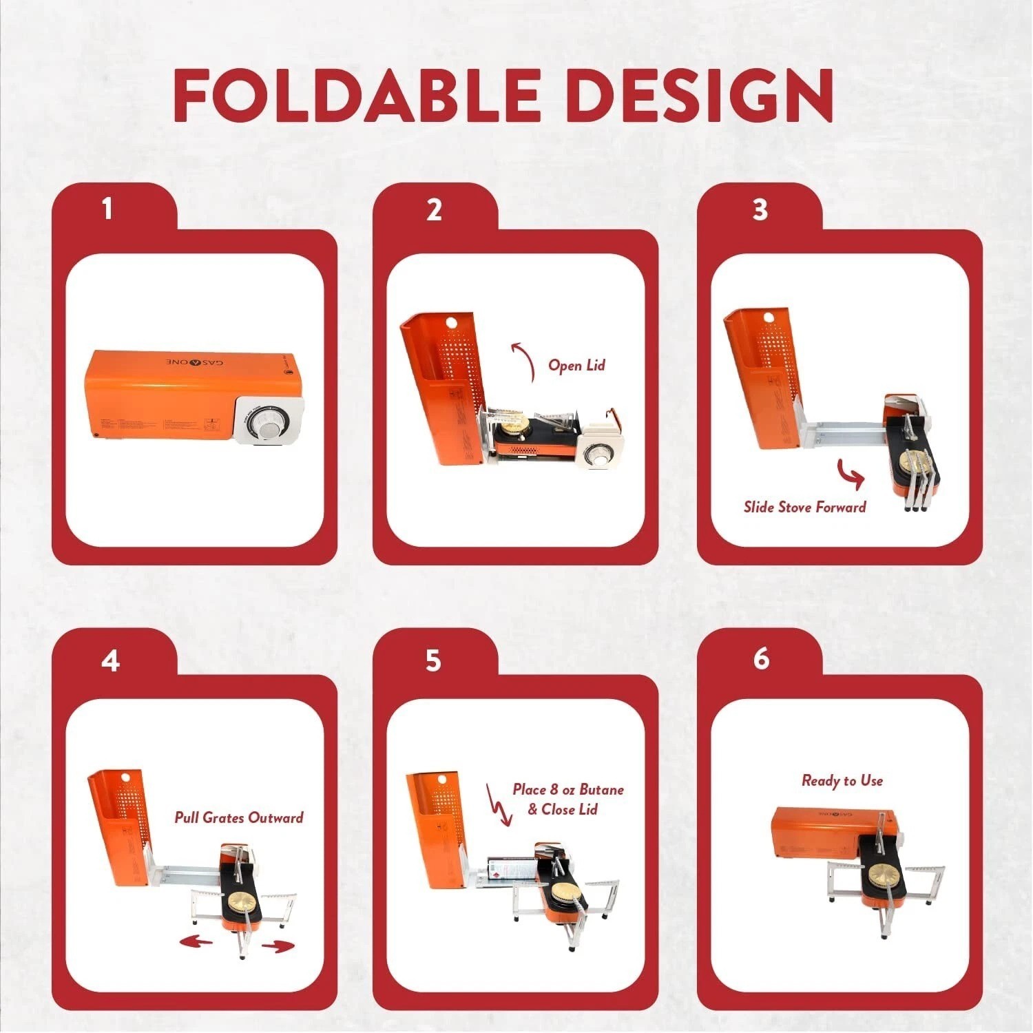 Ultra Foldable Portable Stove with Carrying Case – Butane – Compact Design