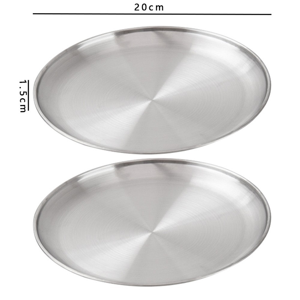 2pcs Stainless Steel For Camping Plates for Outdoor Kitchen and Picnics