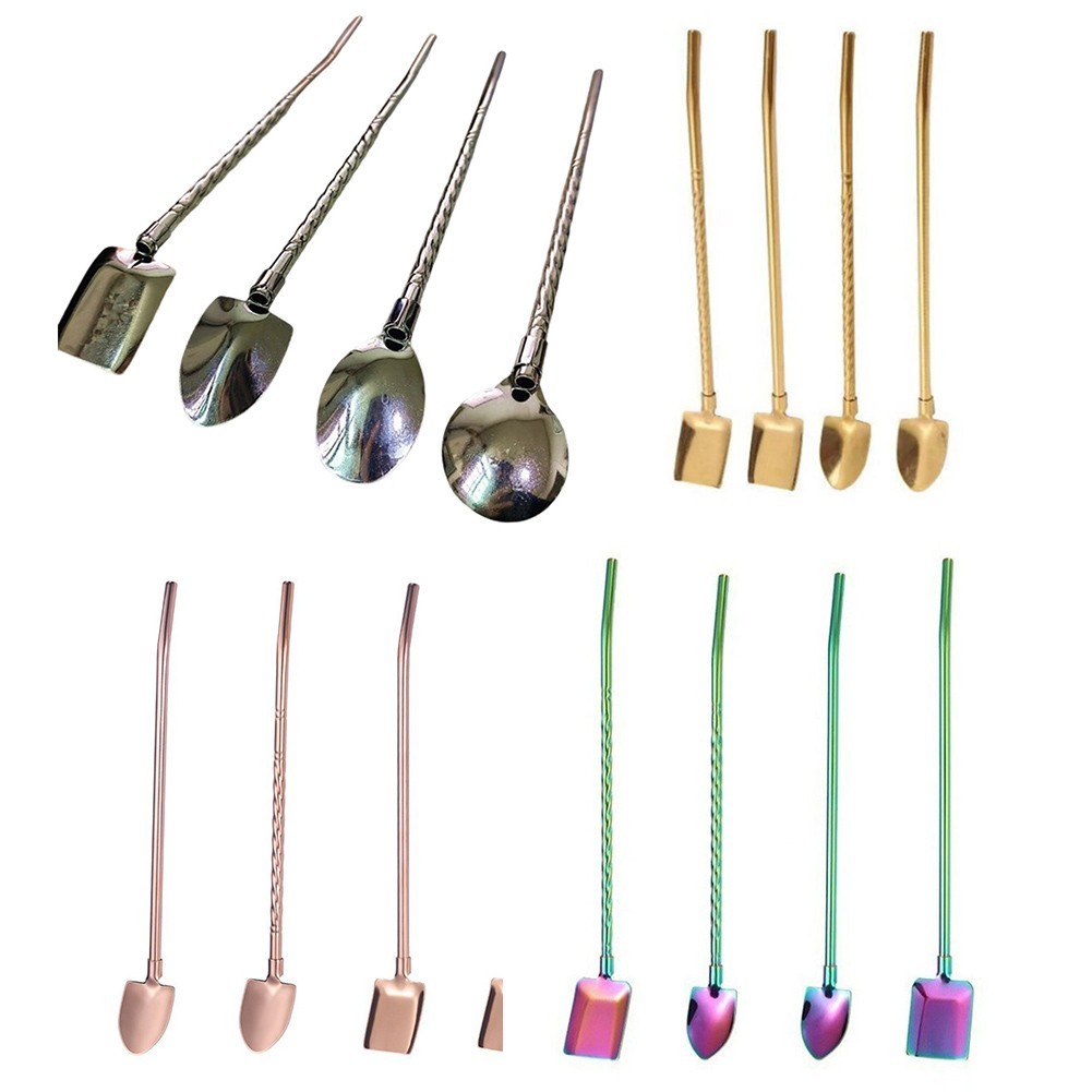 21.5×2.8cm Stainless Steel Shovel Spoon Ideal for Fruit Tea and Dessert Use