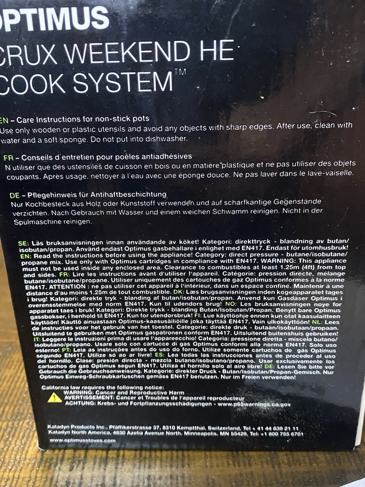 Optimus Crux Weekend HE Cook System New in Open Box