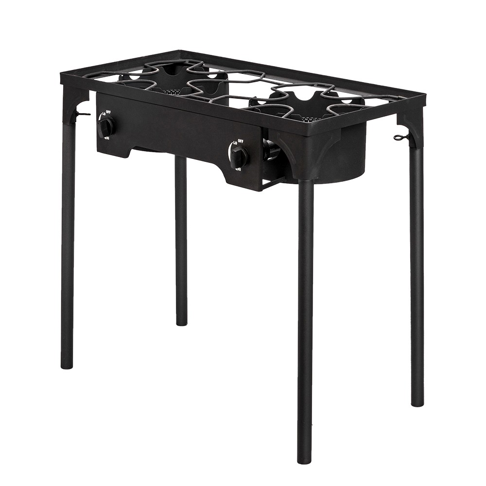 Propane 150000 BTU Double 2 Burner Gas Cooker Stand Stove Outdoor BBQ Grill
