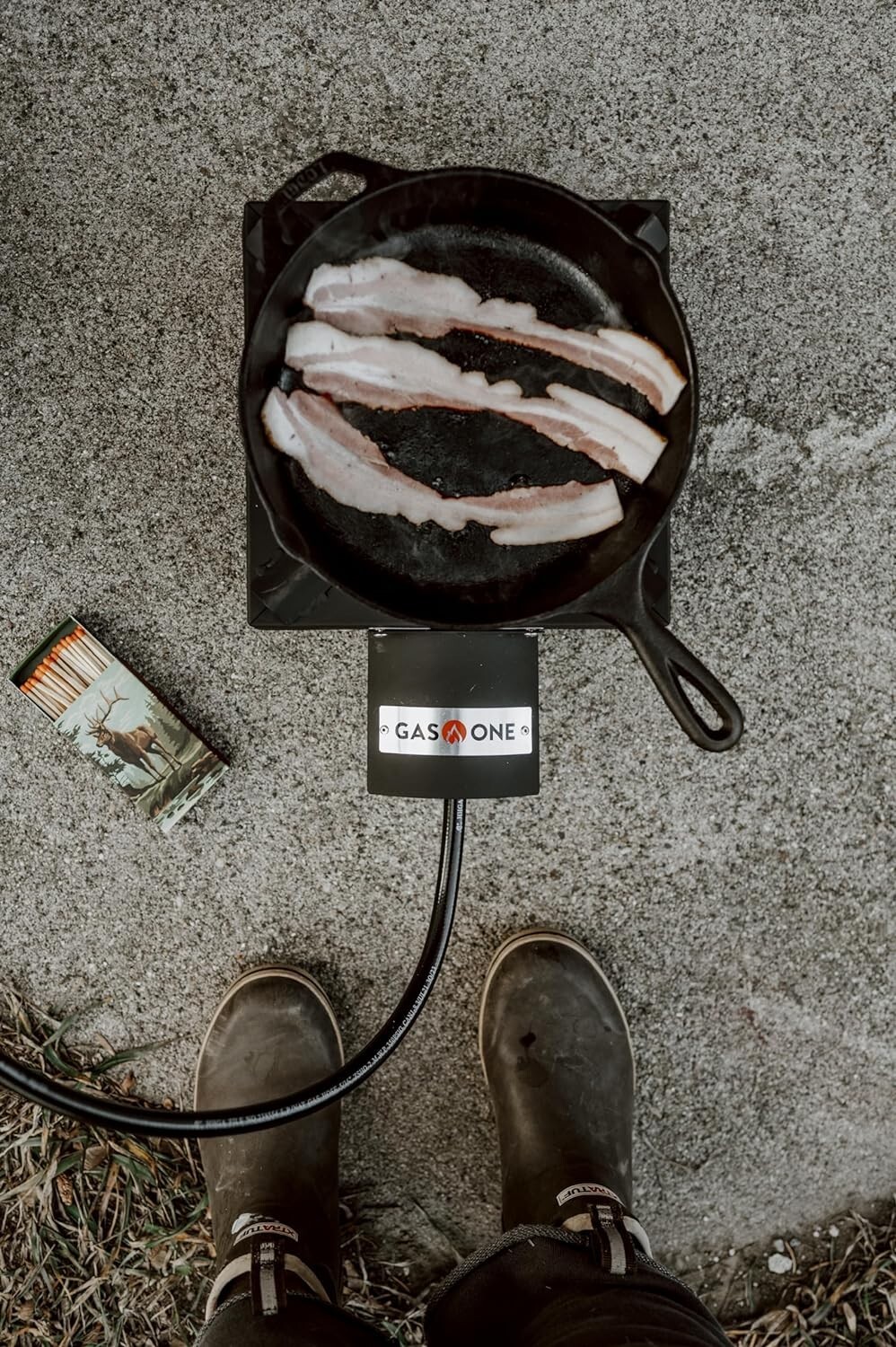 High-Output Outdoor Propane Burner with Heat Shield – Camping Tailgating Cooker