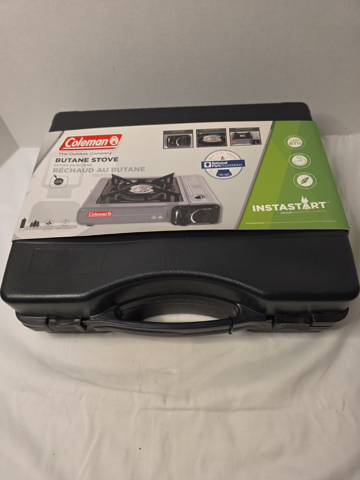 Coleman Portable 1-Burner Butane Gas Stove with Carry Case, Gray, 7650 BTU Max